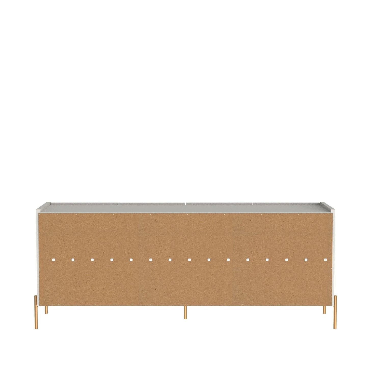 Manhattan Comfort Jasper 72.51" Sideboard with Steel Gold Legs in Off White Matte 1031251