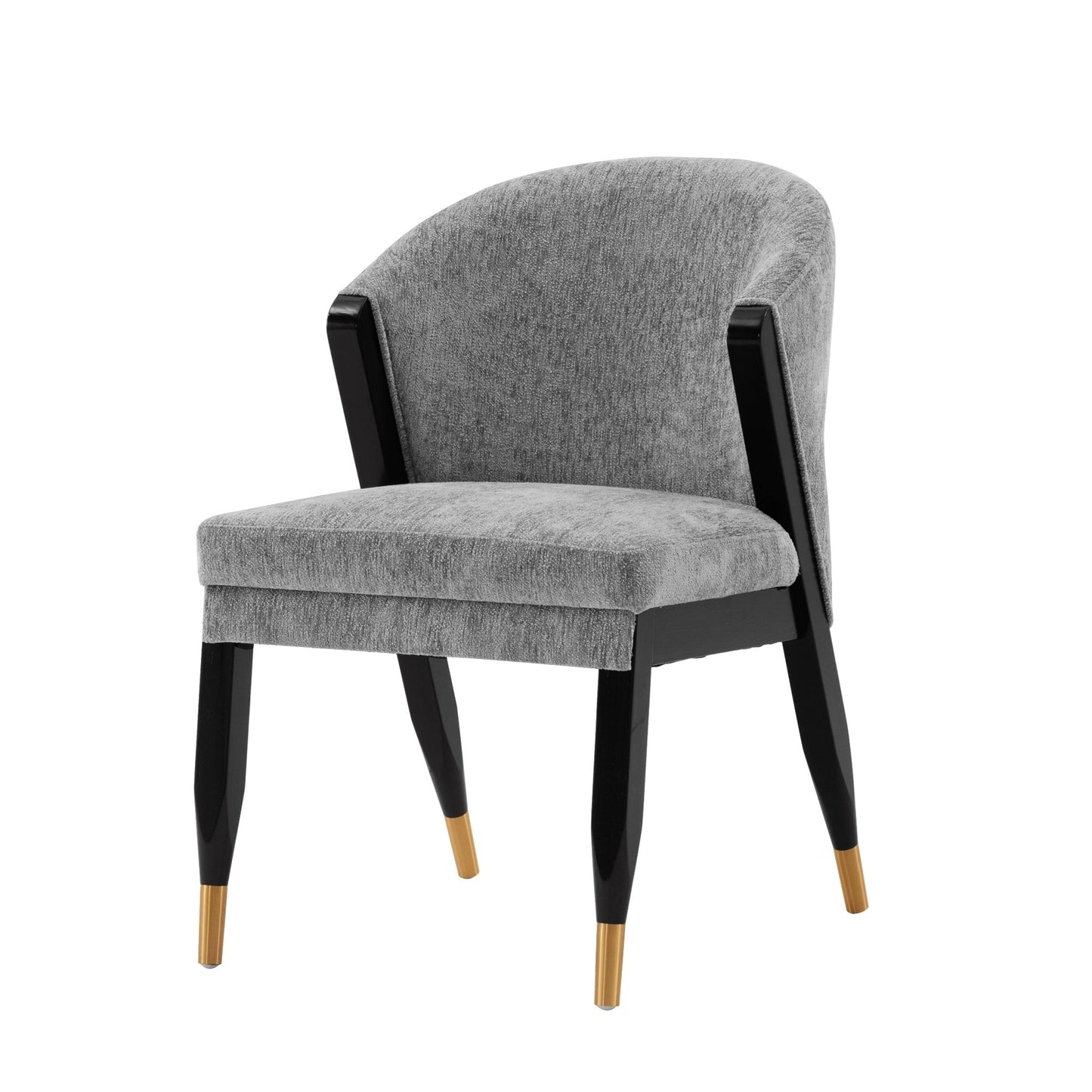 Manhattan Comfort Modern Ola Chenille Dining Chair in Grey- Set of 2 2-DC075-GY