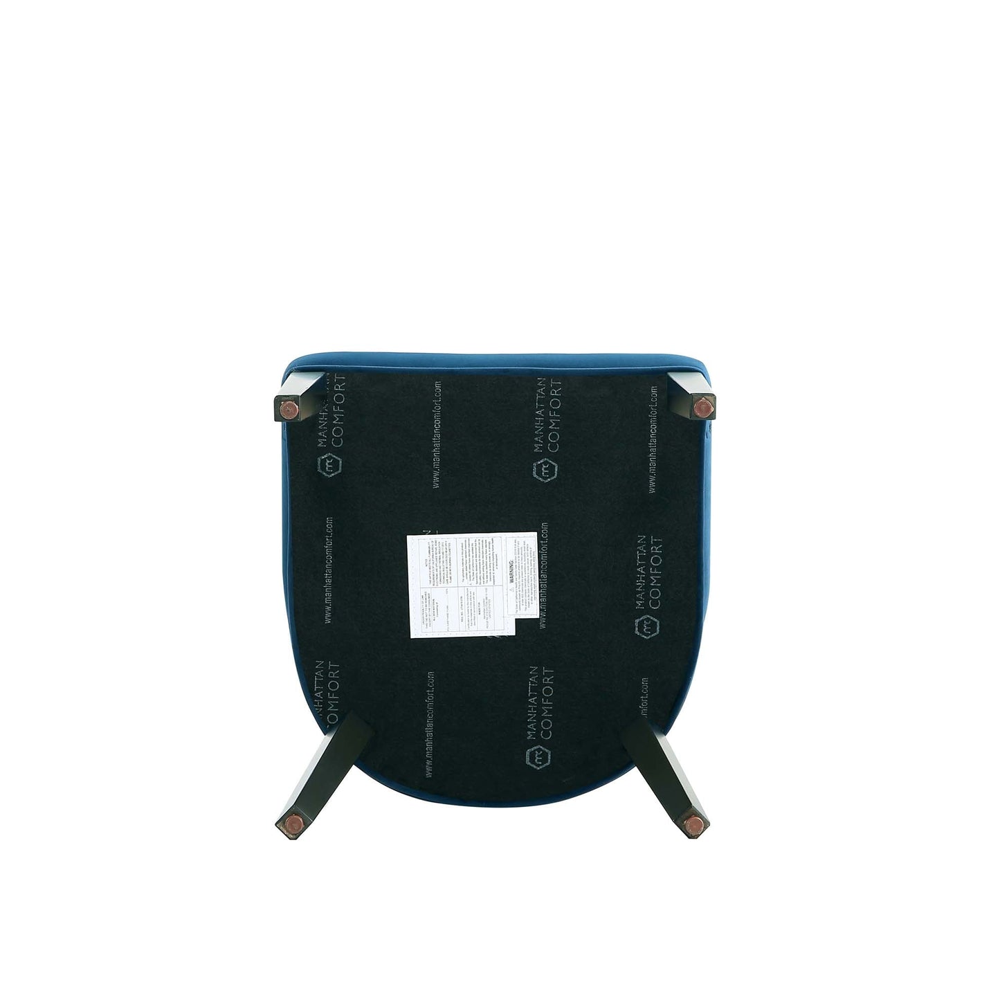 Manhattan Comfort Hillman Modern Velvet Upholstered Dining Chair in Blue - Set of 4 2-DC087-BL