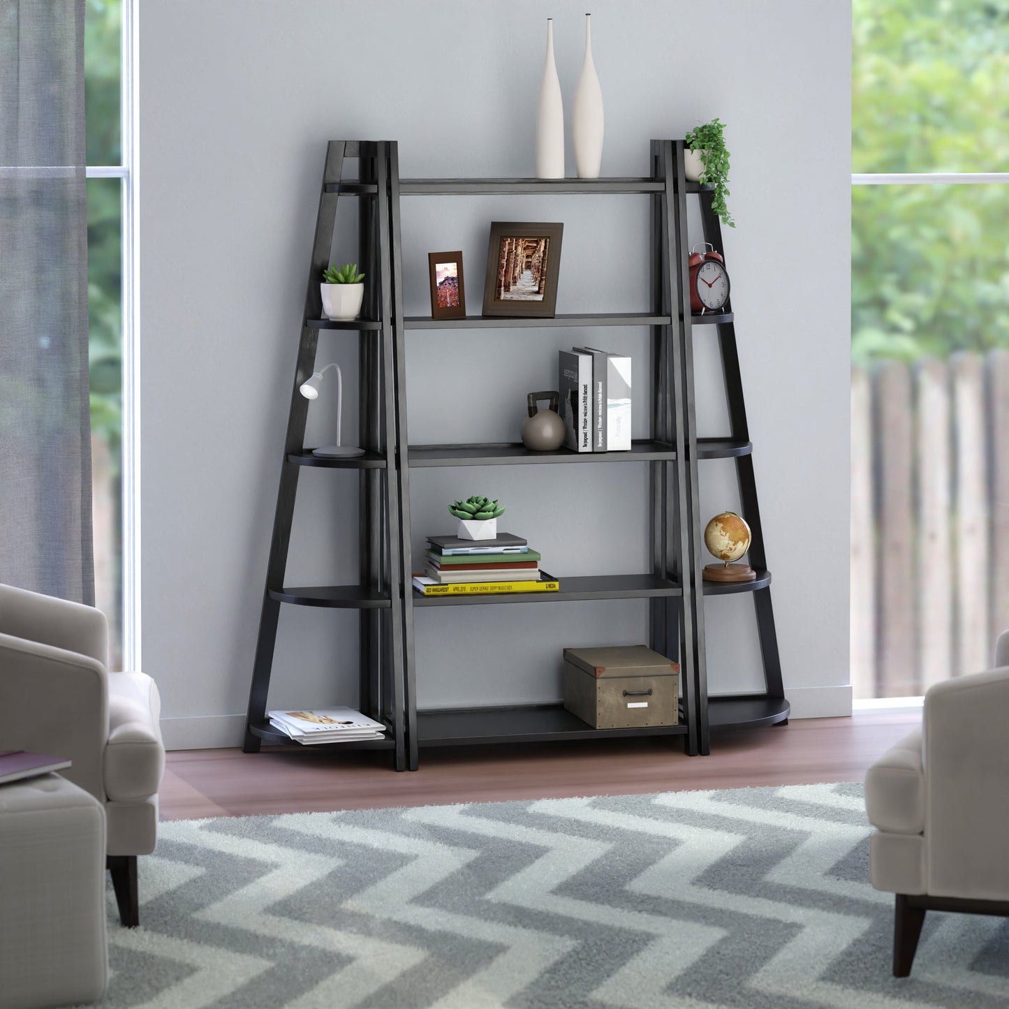 Adam 3-Pc Shelving Set, Black