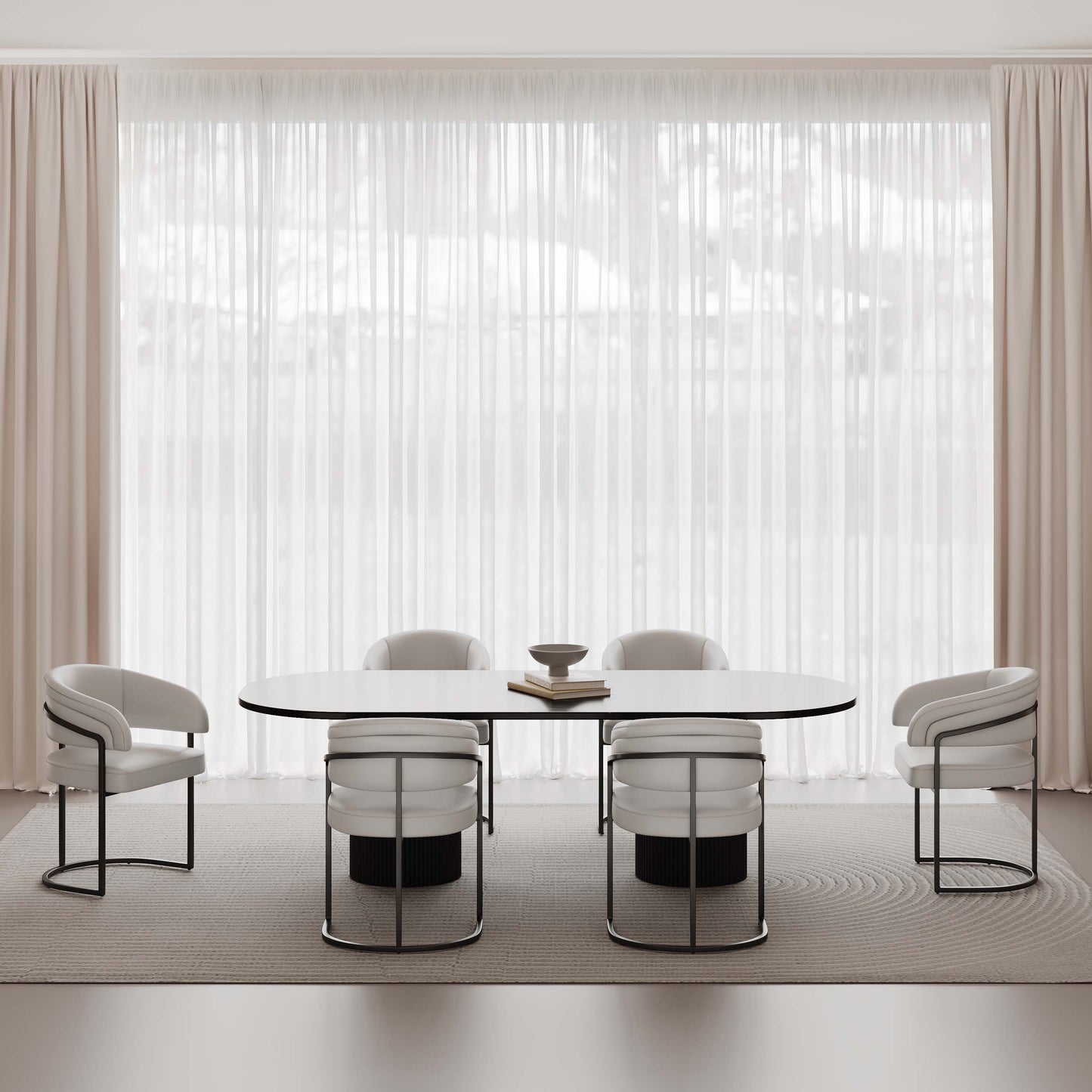 Manhattan Comfort Augusta Modern Leatherette Upholstered Dining Chair - Set of 4 or 6