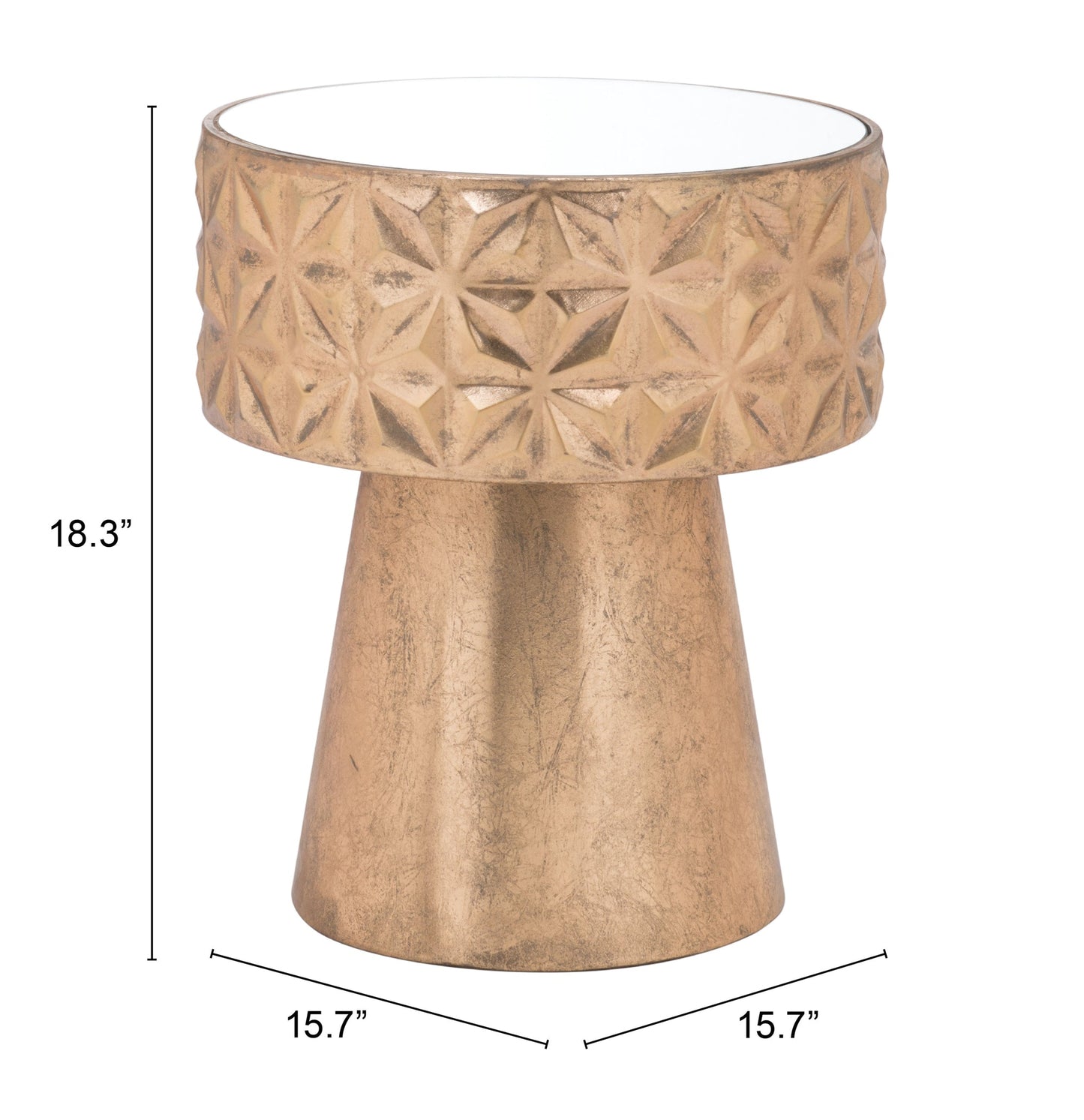 Aztec Side Table Gold