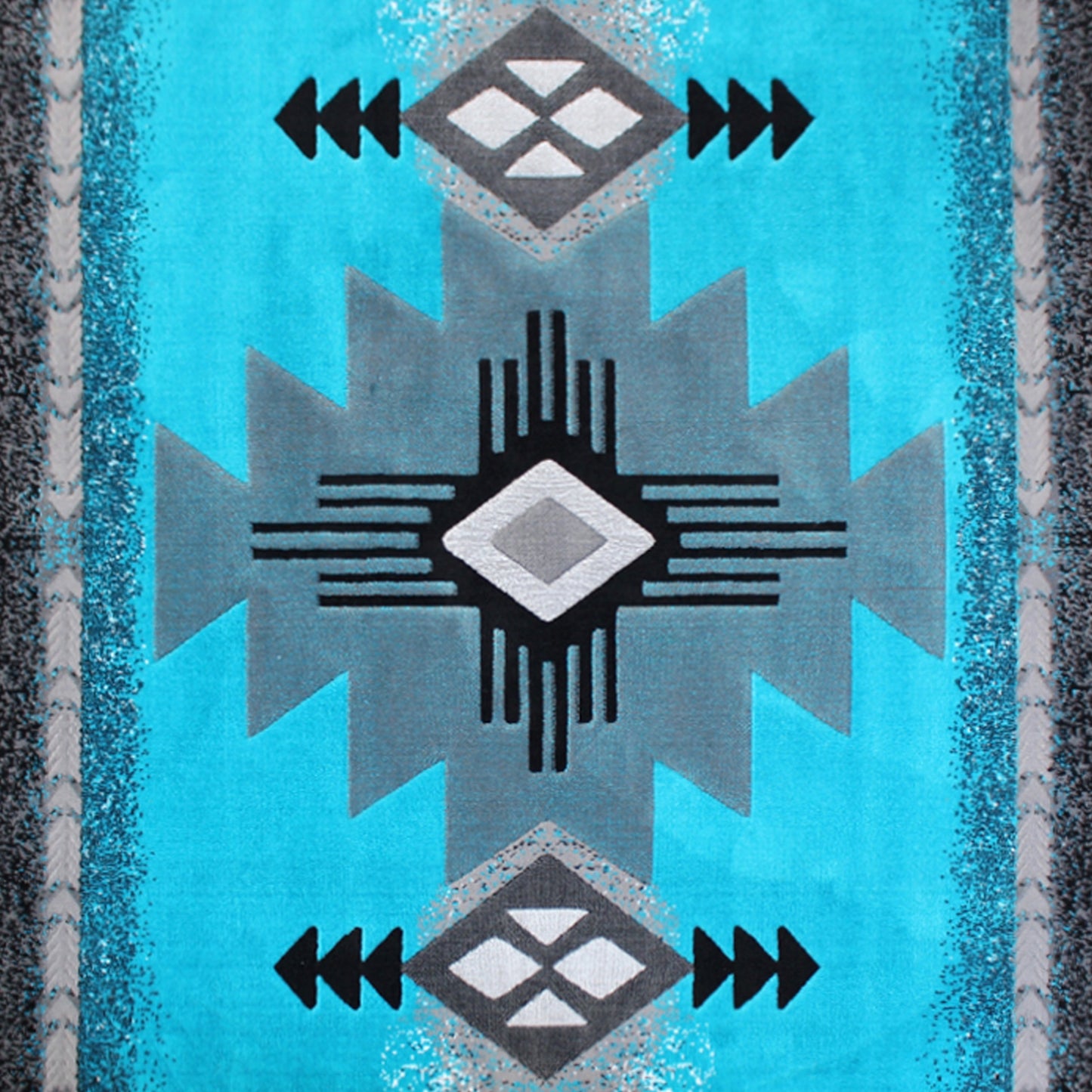8x10 Rustic Turquoise Area Rug ACD-RGC318-810-TQ-GG