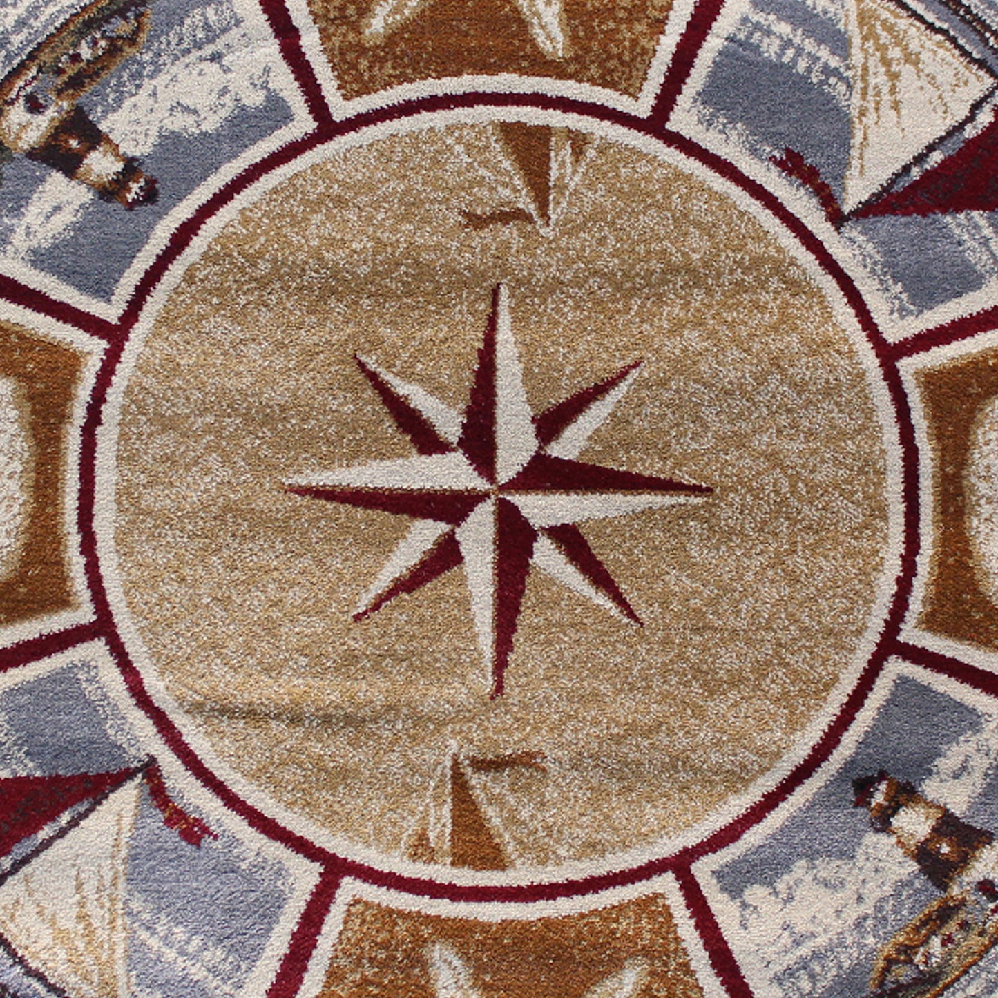 Beige 4x4 Nautical Area Rug ACD-RGZ8758-44-BG-GG
