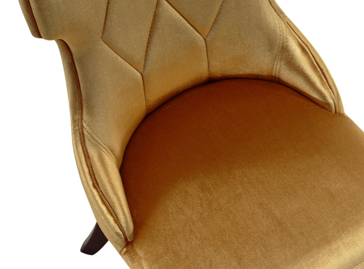 Manhattan Comfort Reine Antique Gold and Walnut Velvet Dining Chair (Set of Two) DC007-AG