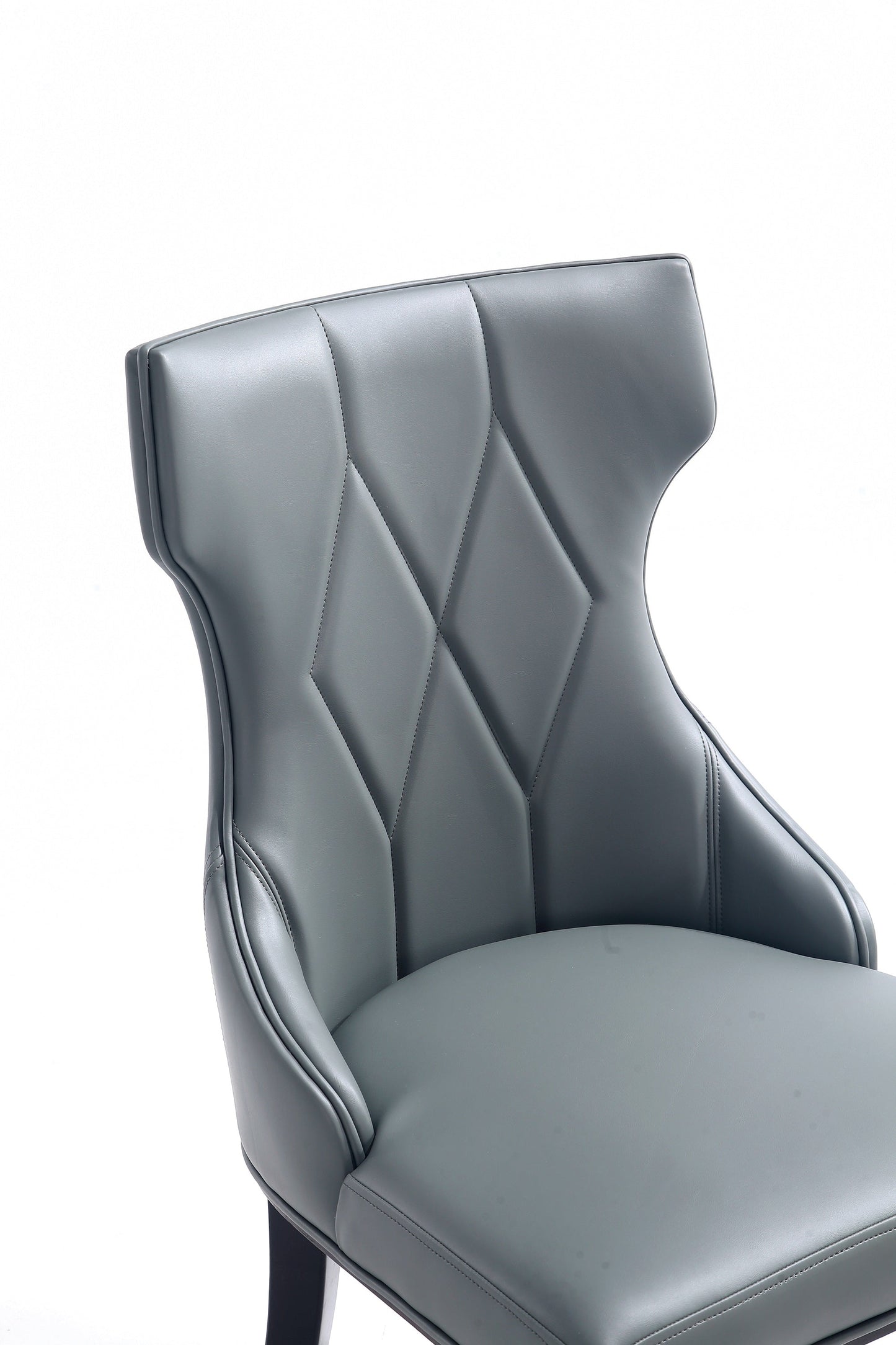 Manhattan Comfort Reine Faux Leather Dining Chair in Pebble Grey (Set of 2) DC007-PE