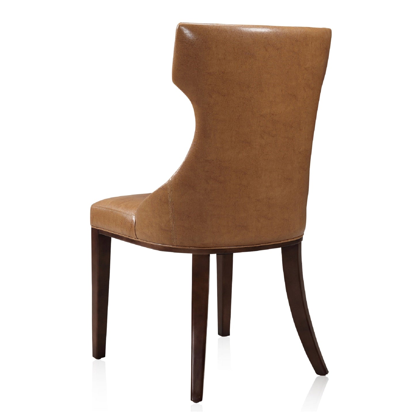 Manhattan Comfort Reine Saddle and Walnut Faux Leather Dining Chair (Set of Two) DC007-SA