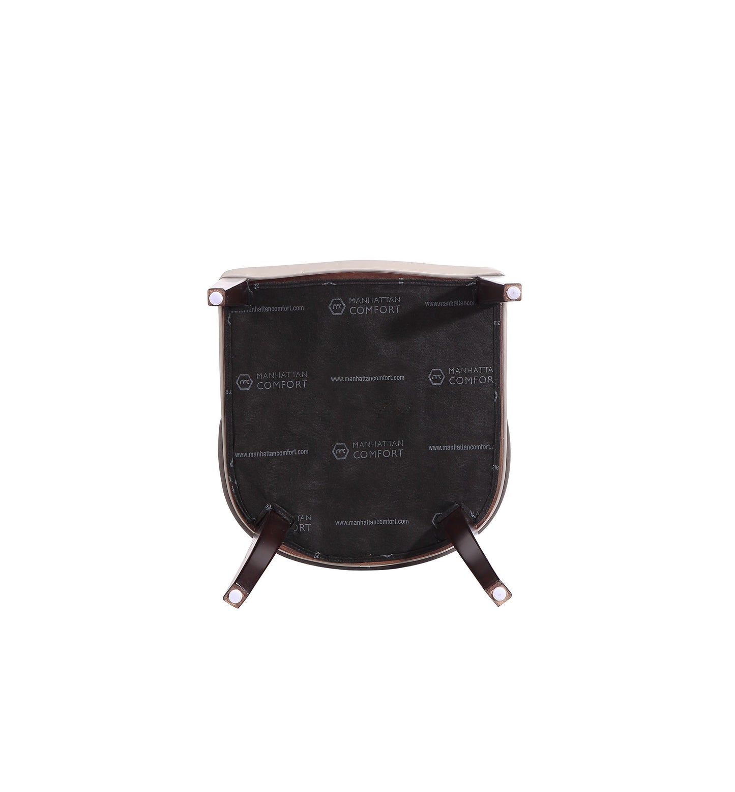 Manhattan Comfort Shubert Modern Faux Leather and Velvet Dining Chair in Light Grey (Set of 2) DC055-LG