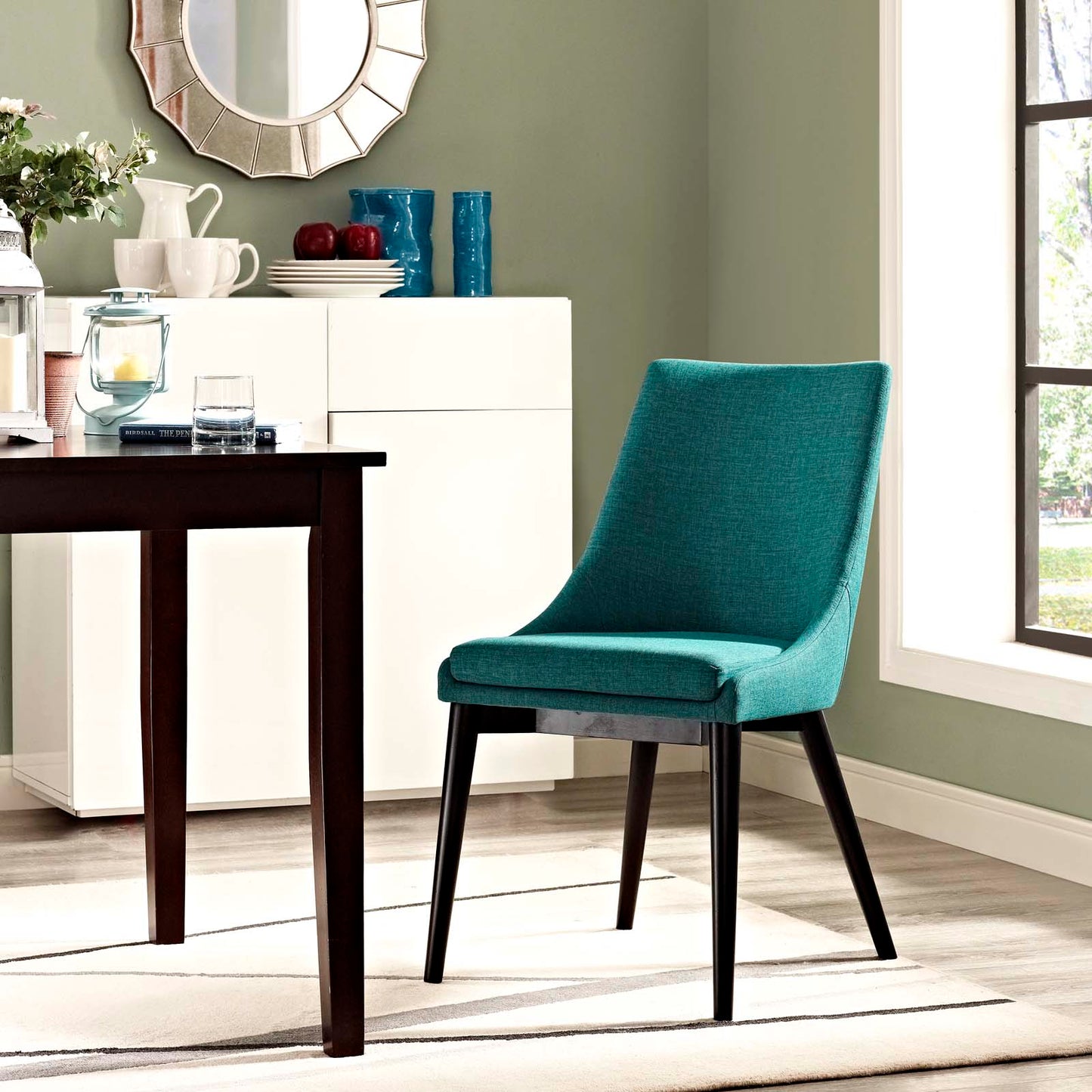 Viscount Fabric Dining Chair Teal EEI-2227-TEA