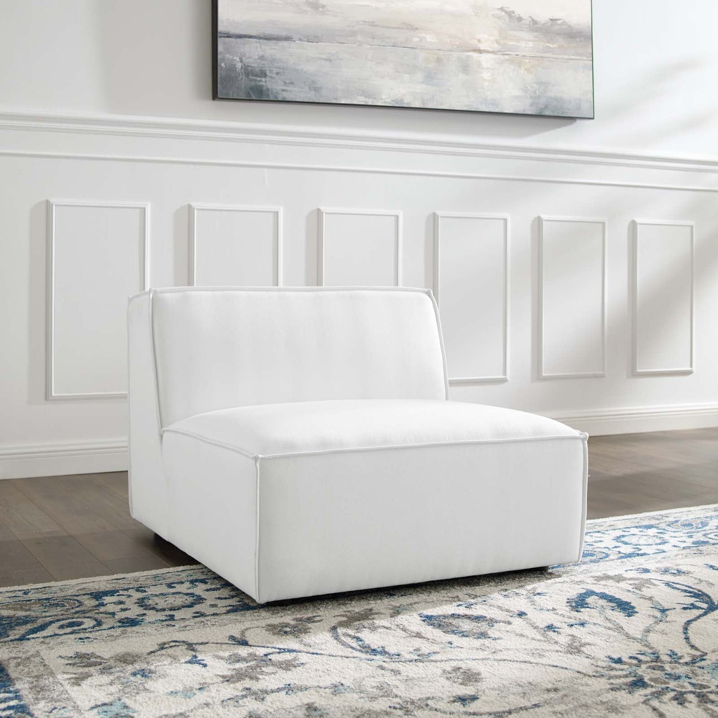 Restore Sectional Sofa Armless Chair White EEI-3872-WHI