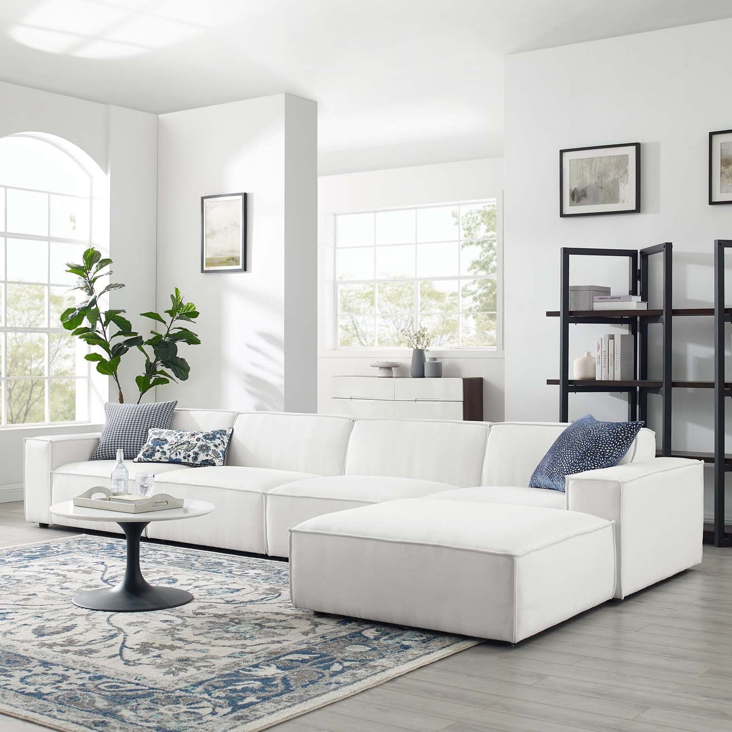 Restore 5-Piece Sectional Sofa White EEI-4115-WHI