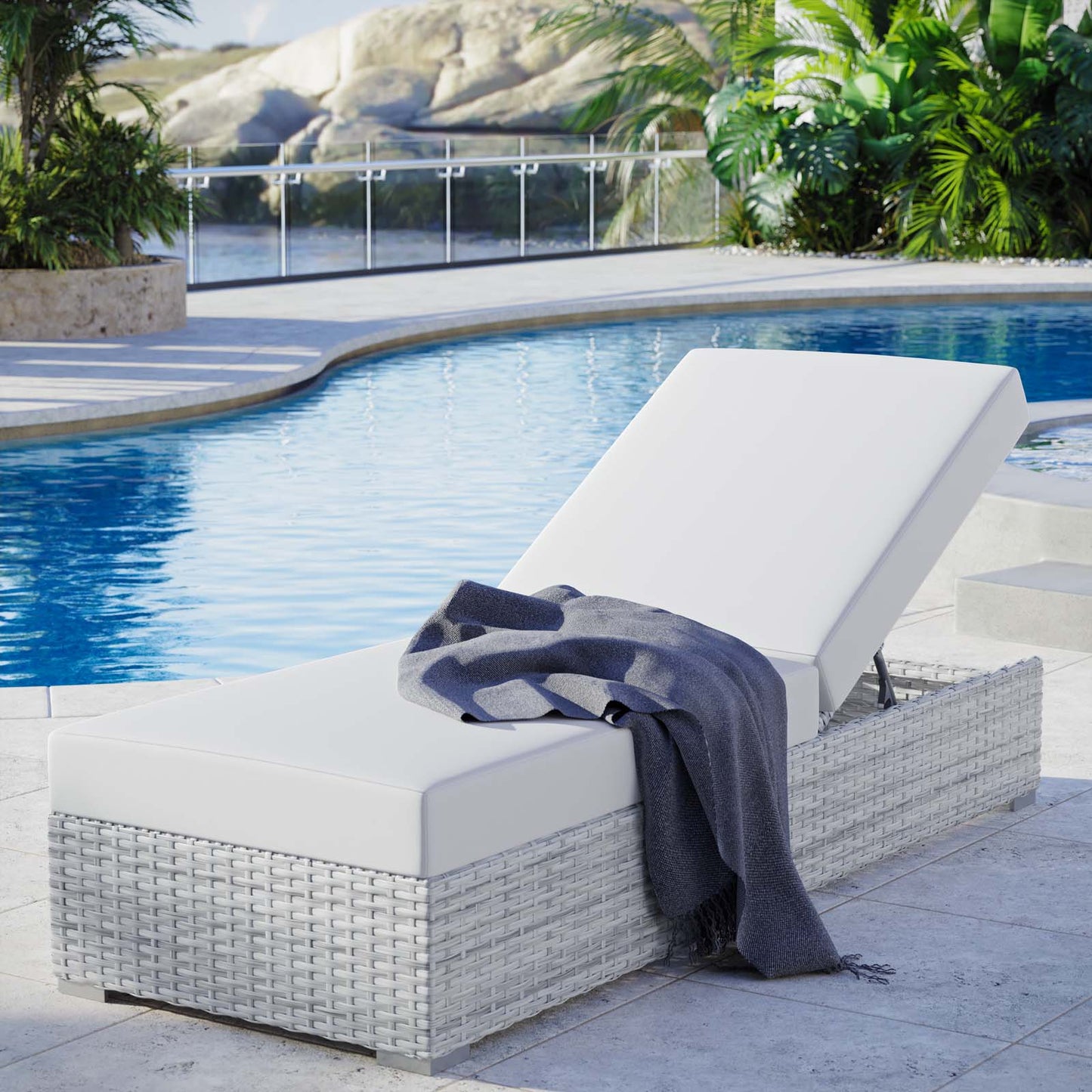 Convene Chaise Outdoor Patio Set and Double Chaise