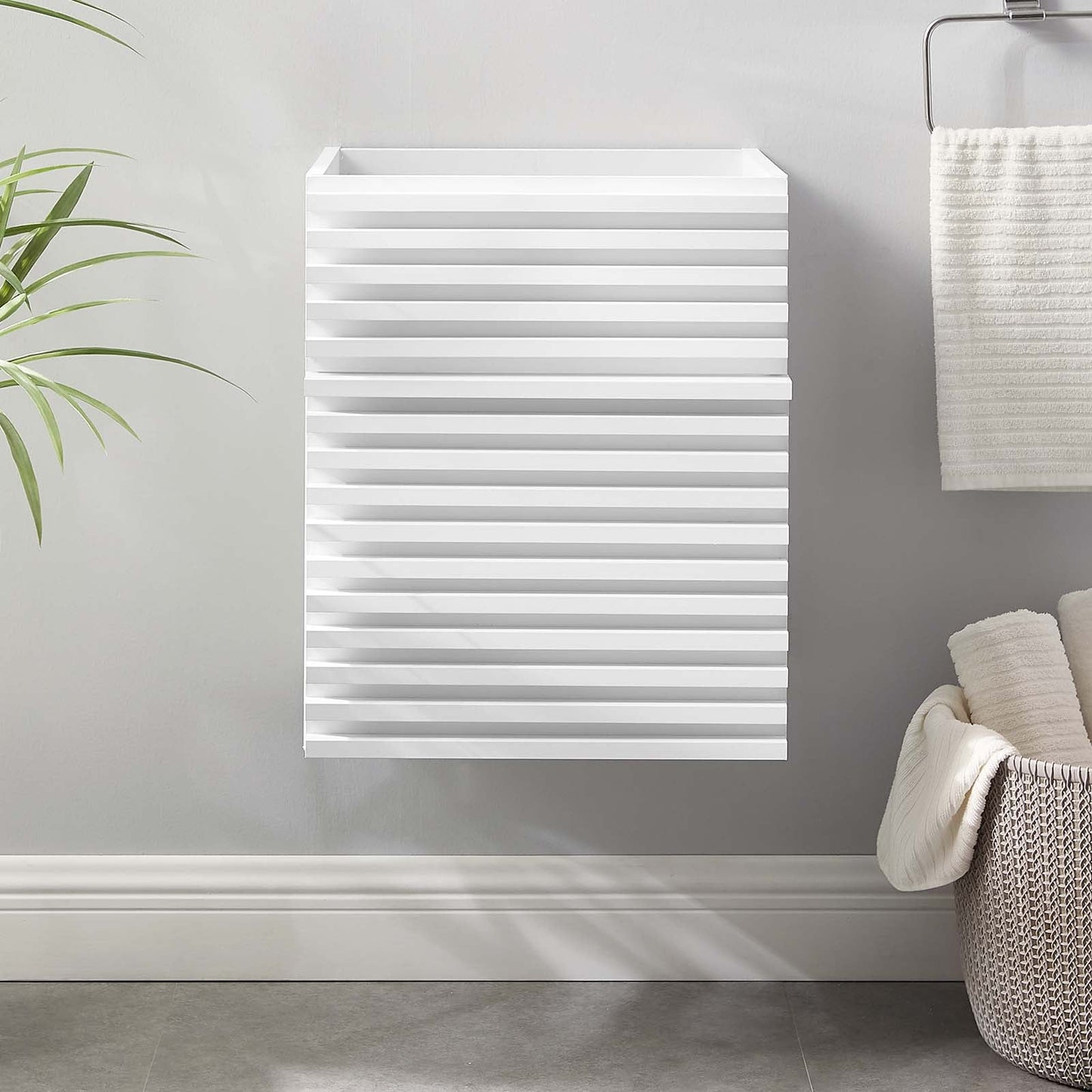 Render 18" Wall-Mount Bathroom Vanity Cabinet (Sink Basin Not Included) White EEI-4848-WHI