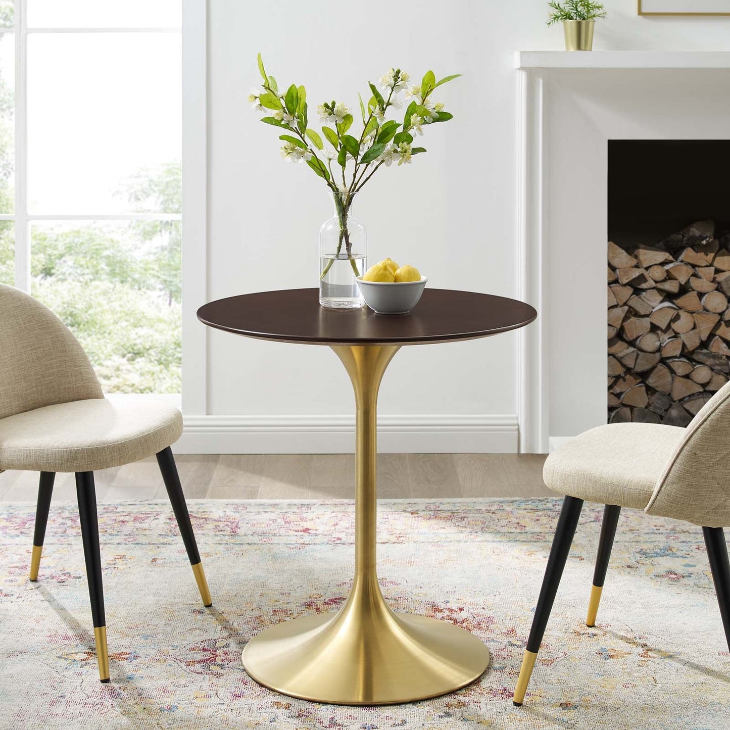 Lippa 28" Artificial Marble & Wood Dining Table Collection