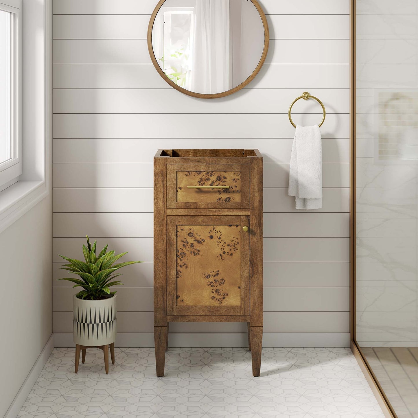 Elysian 18" Wood Bathroom Vanity Cabinet (Sink Basin Not Included) by Modway EEI-6136-BRN