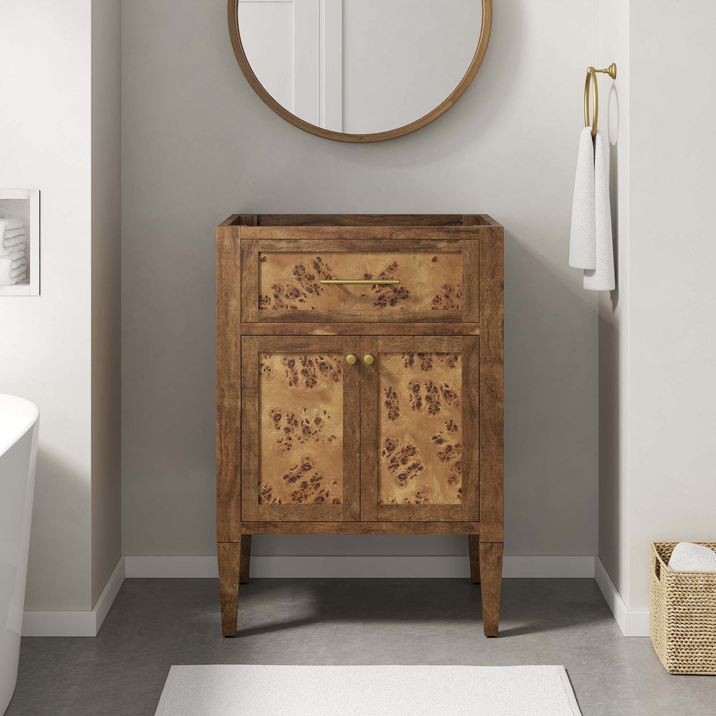 Elysian 24" Wood Bathroom Vanity Cabinet (Sink Basin Not Included) by Modway EEI-6137-BRN