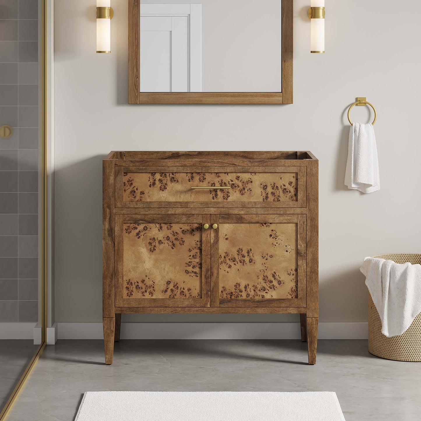 Elysian 36" Wood Bathroom Vanity Cabinet (Sink Basin Not Included) by Modway EEI-6139-BRN
