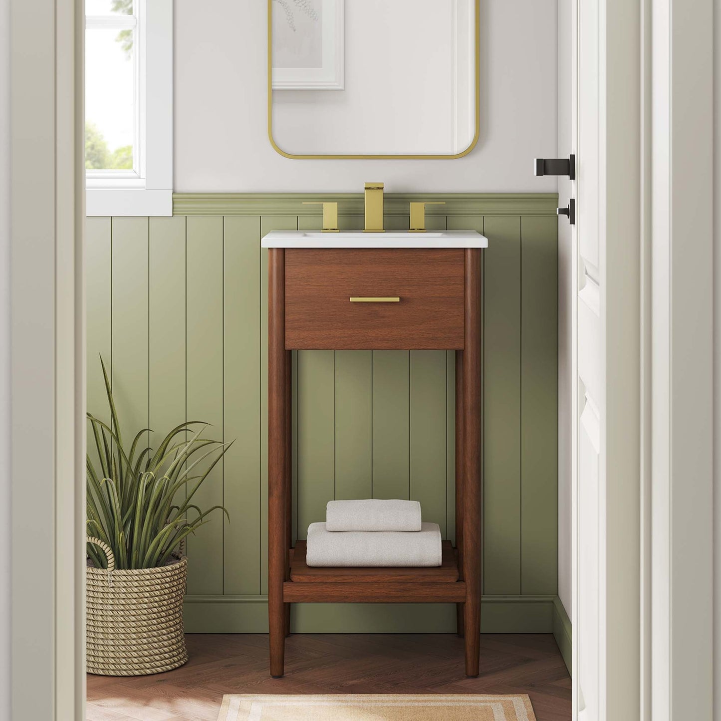 Zaire 18" Bathroom Vanity Cabinet (Sink Basin Not Included) by Modway EEI-6351-WAL