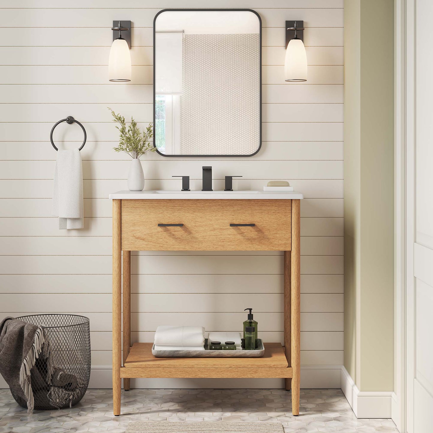 Zaire 30" Bathroom Vanity Cabinet (Sink Basin Not Included) by Modway EEI-6353-NAT