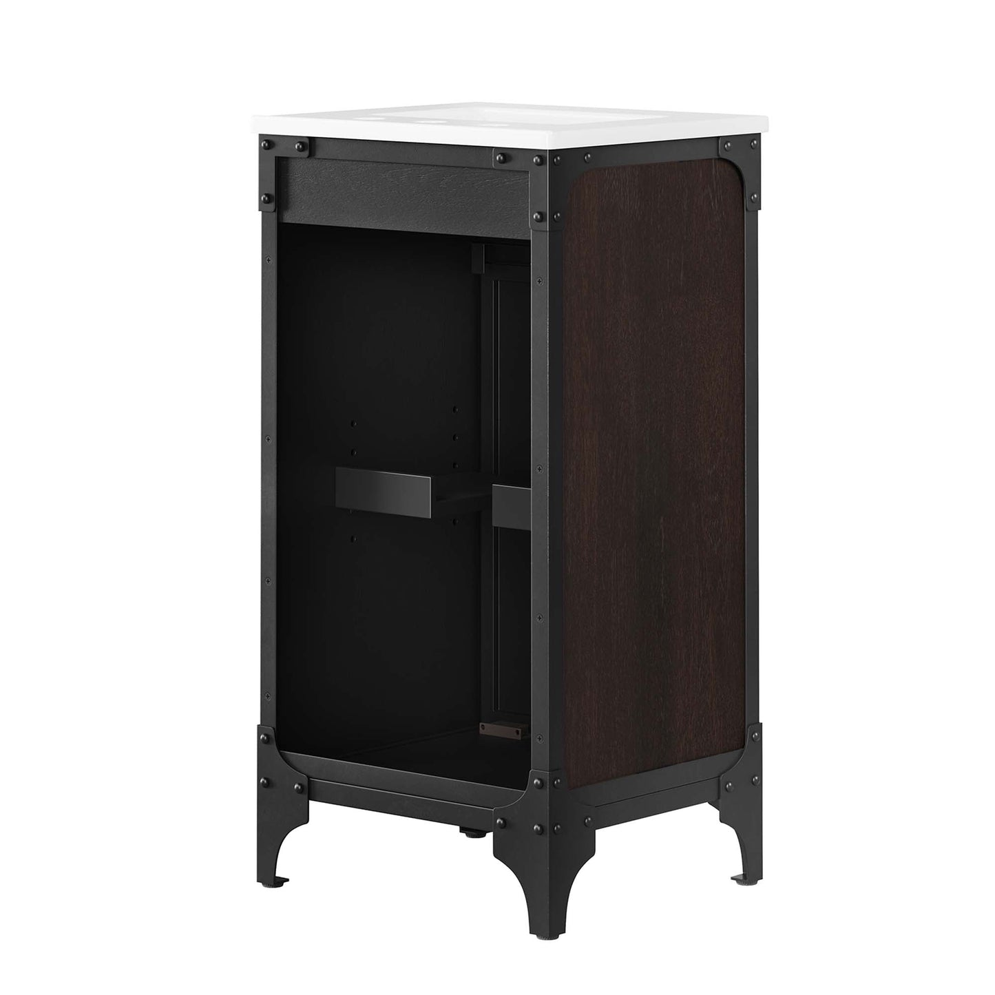 Steamforge 18" Bathroom Vanity by Modway EEI-6411-WHI-BLK