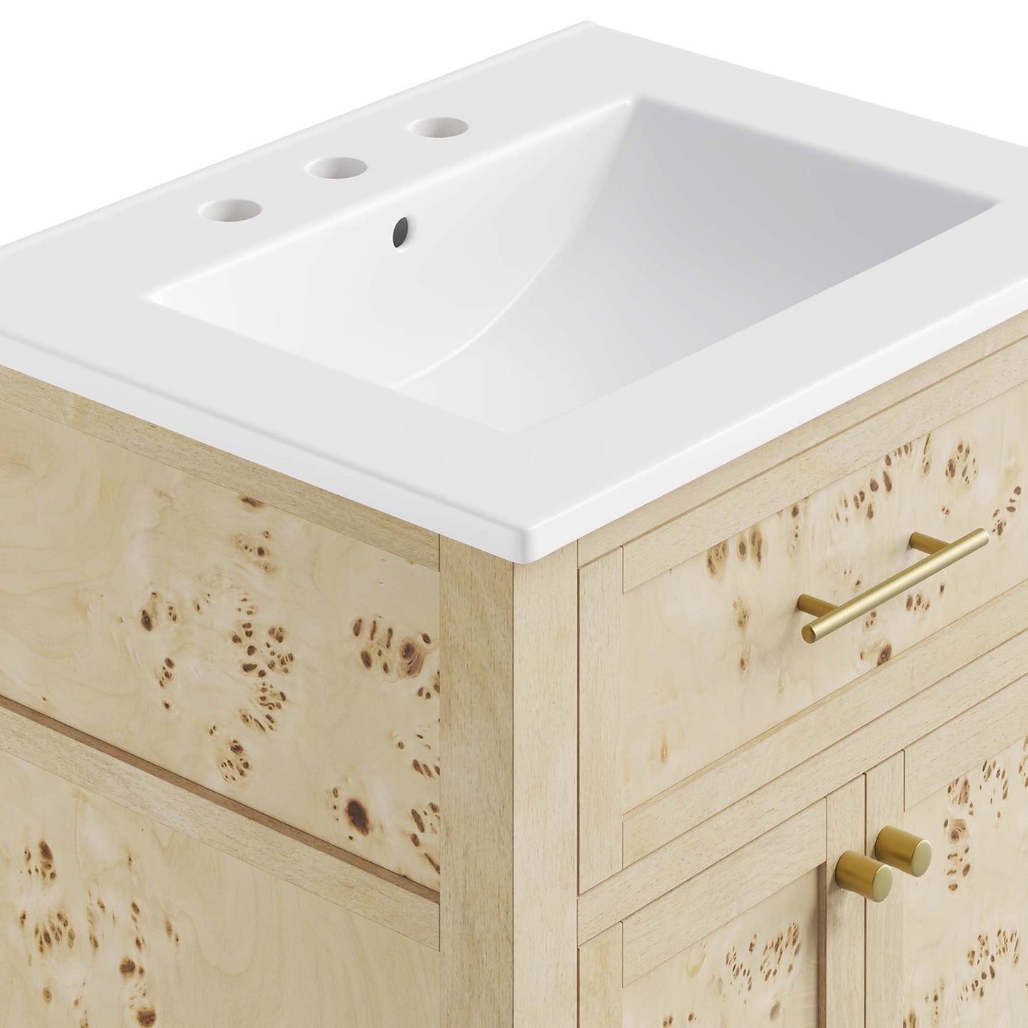 Elysian 24" Wood Bathroom Vanity by Modway EEI-6439-WHI-BUR