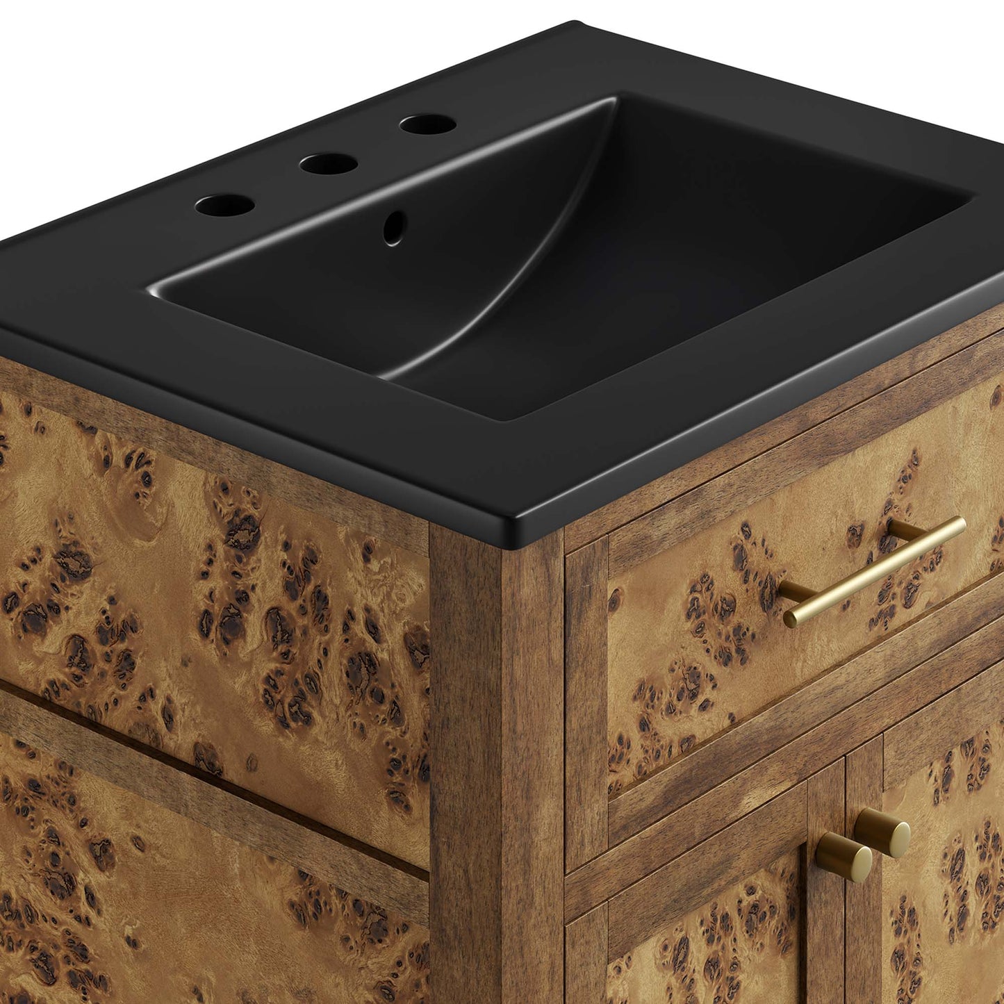 Elysian 24" Wood Bathroom Vanity by Modway EEI-6442-BLK-BRN