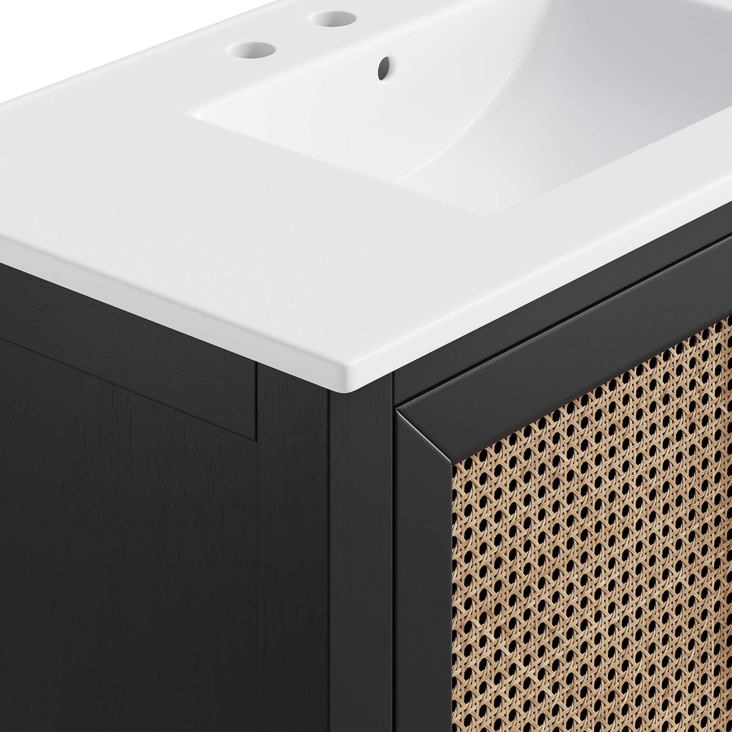 Dixie 36” Solid Wood Bathroom Vanity Cabinet by Modway EEI-6725-BLK-WHI