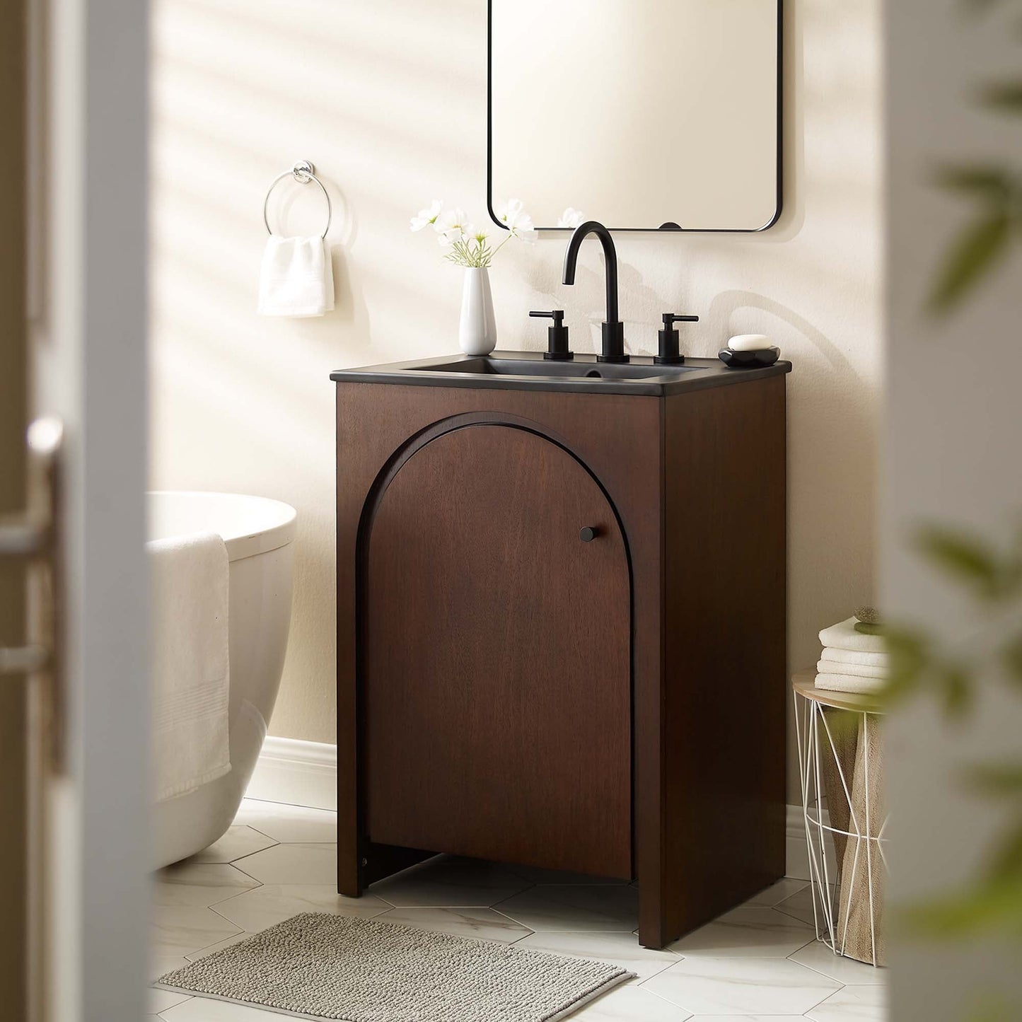 Appia 24" Bathroom Vanity by Modway EEI-6789-WAL-BLK