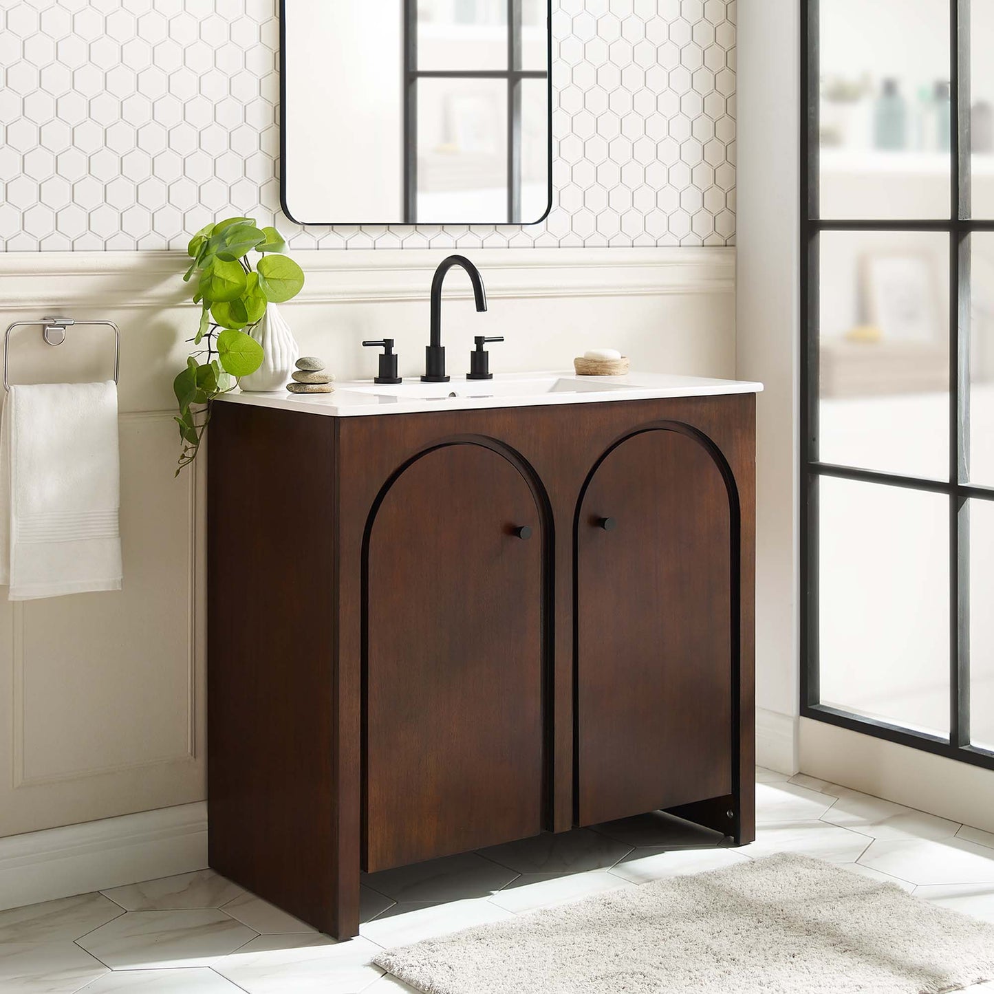 Appia 36" Bathroom Vanity by Modway EEI-6790-WAL-WHI