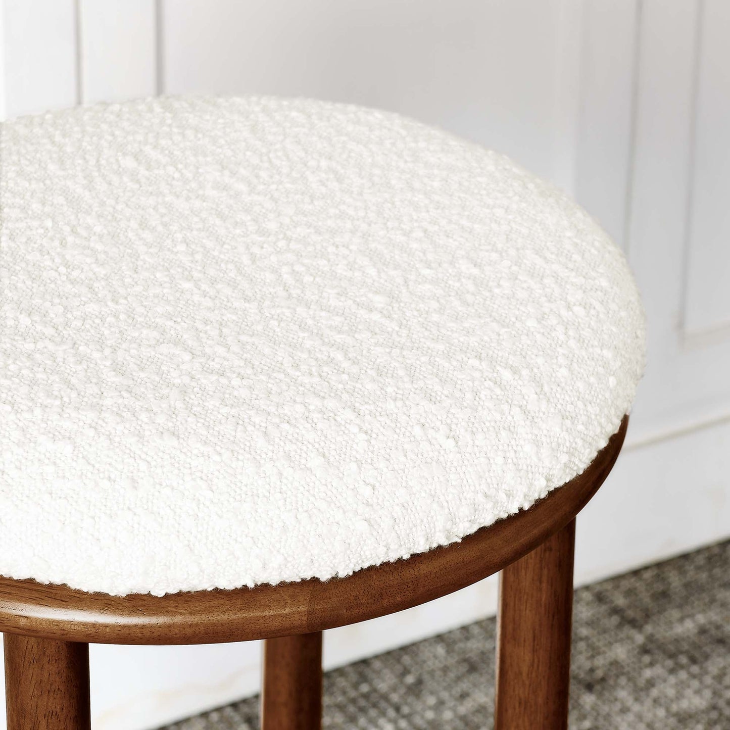 Fable Boucle Fabric Bar Stools Set of 2 by Modway EEI-6819-WAL-IVO