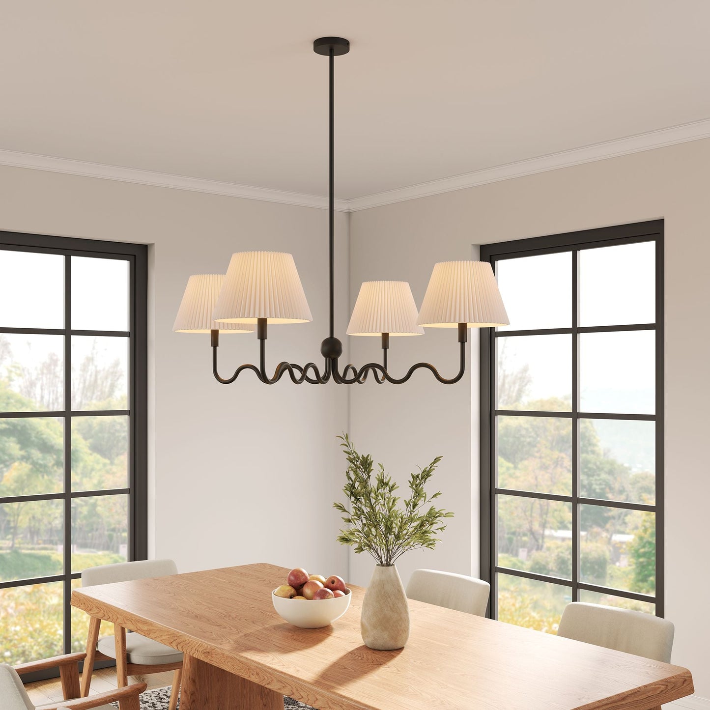 Wave Squiggle 4-Arm Pendant Light by Modway EEI-6875-BLK