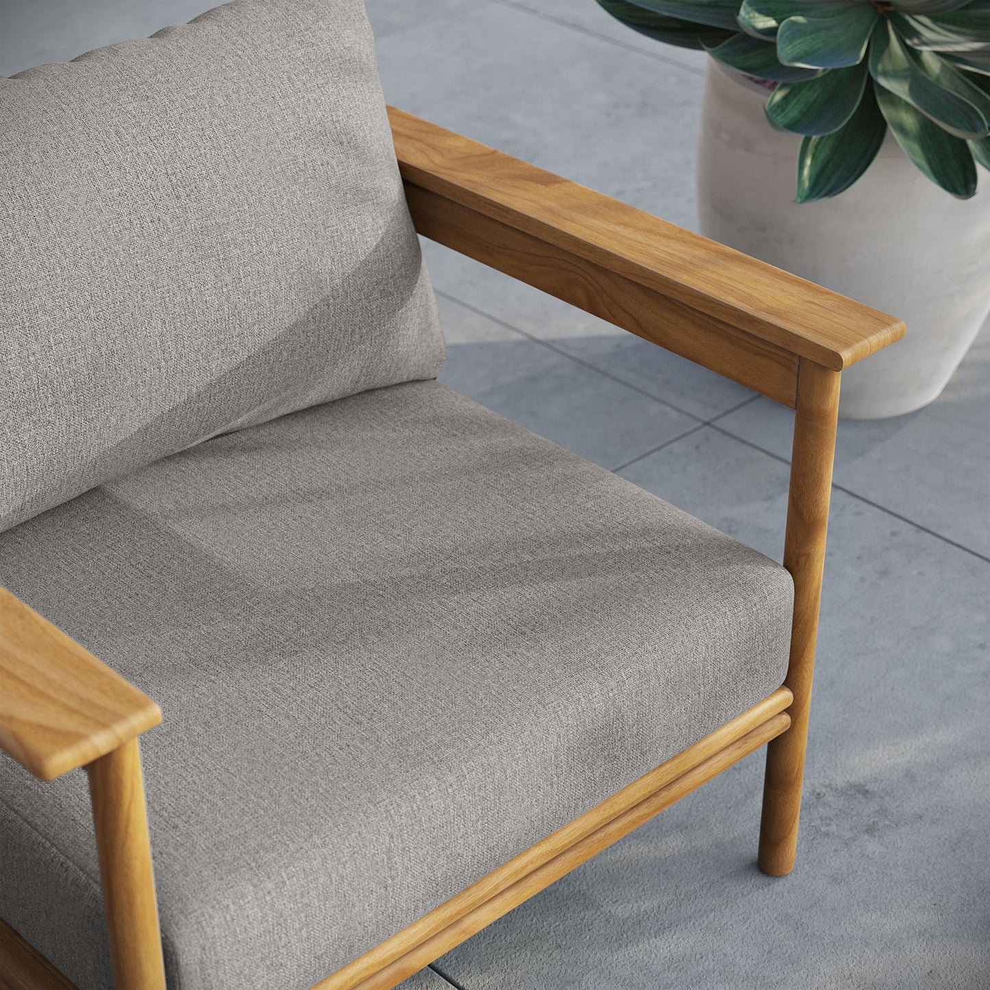 Wren Outdoor Patio Teak Wood Armchair by Modway EEI-7007-NAT-DRI