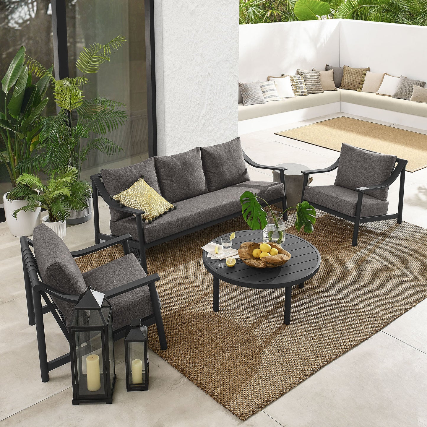 Terrace 4-Piece Outdoor Patio Aluminum Furniture Set by Modway EEI-7061-CAR-GPH