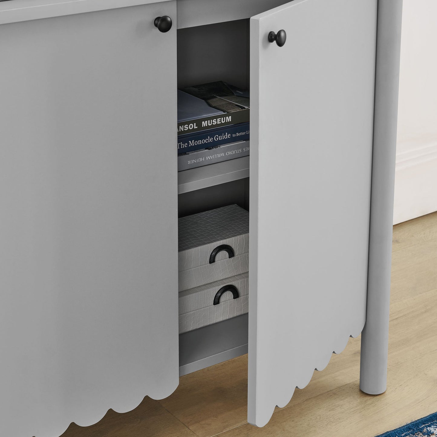 Emmeline 35" 2-Door Scalloped Sideboard Cabinet by Modway EEI-7152-LGR