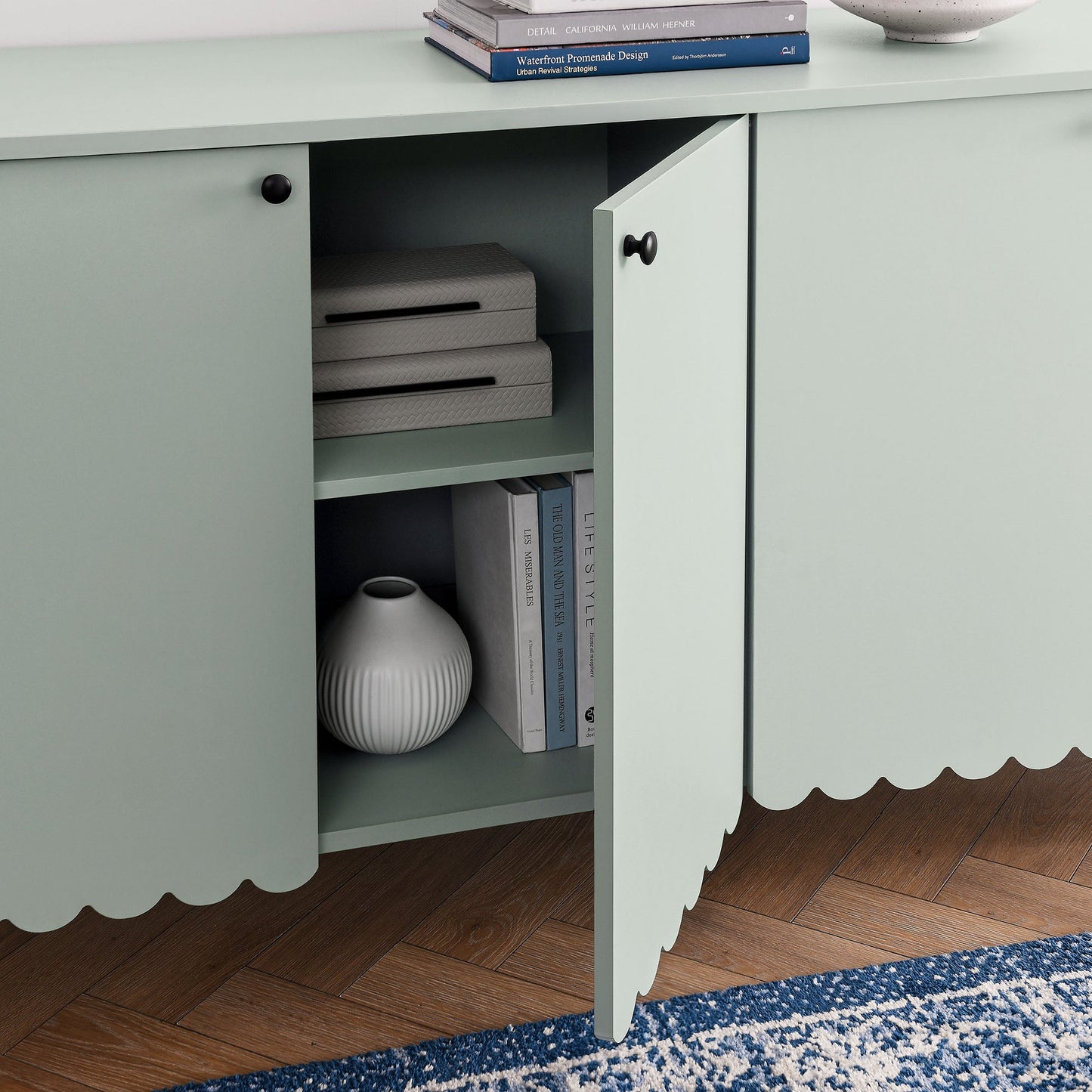 Emmeline 66" 4-Door Scalloped Sideboard Cabinet by Modway EEI-7153-SGE