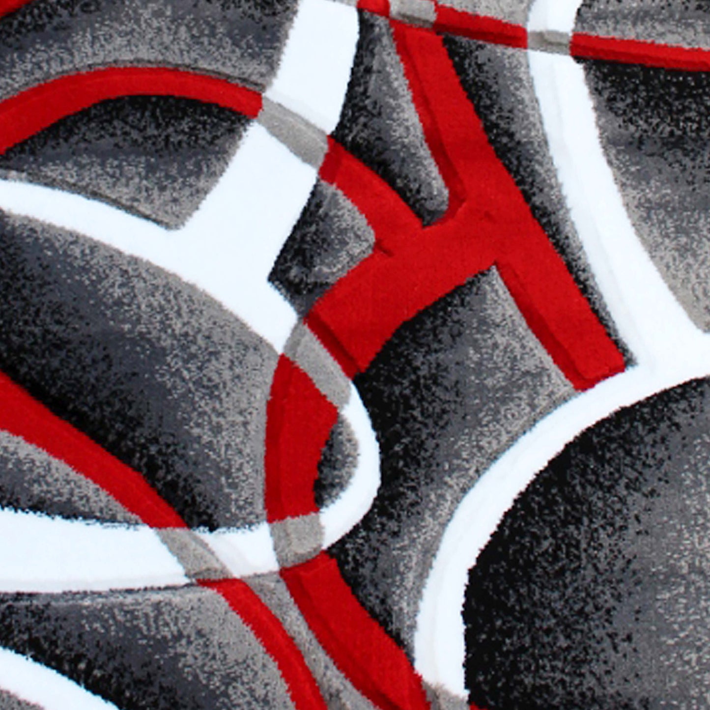 2x7 Red Abstract Rug KP-RG951-27-RD-GG