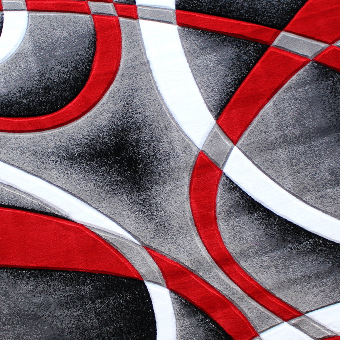 5x5 Red Abstract Rug KP-RG951-55-RD-GG