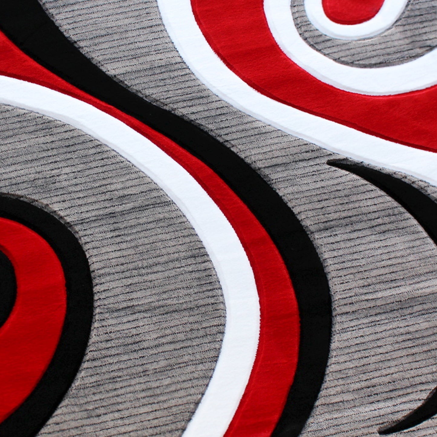 4x4 Red Abstract Rug KP-RG952-44-RD-GG