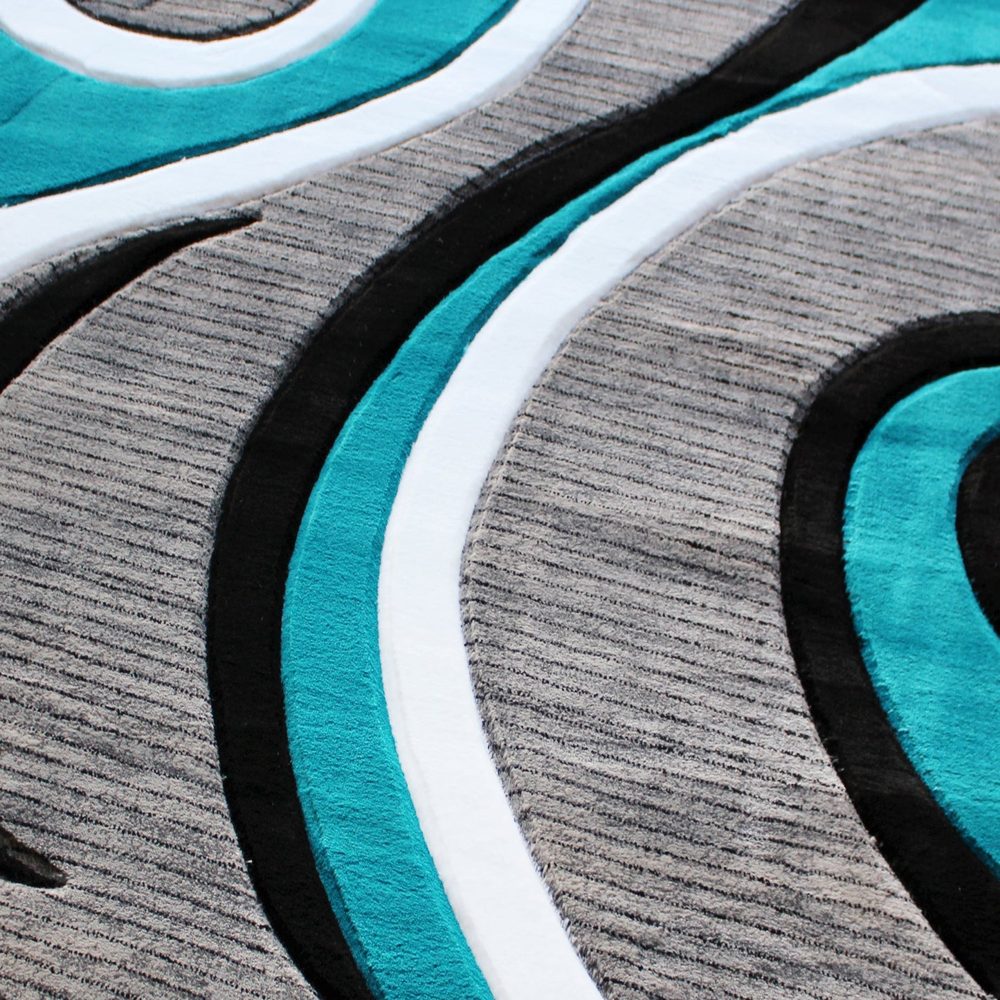 4x4 Turquoise Abstract Rug KP-RG952-44-TQ-GG