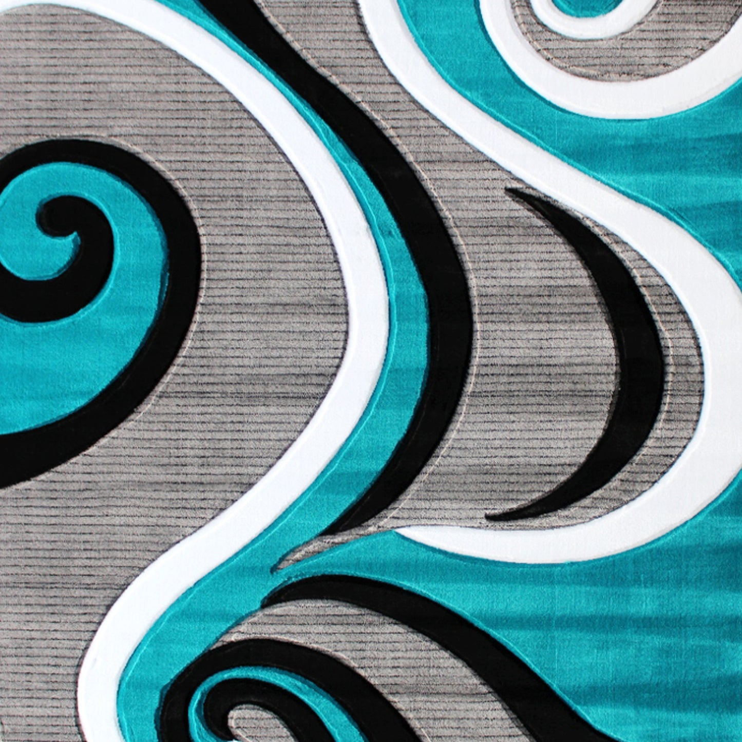 5x7 Turquoise Abstract Rug KP-RG952-57-TQ-GG