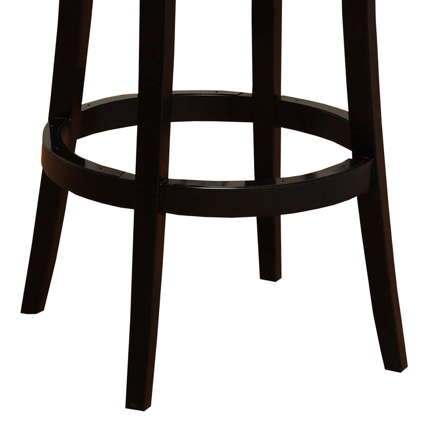 Boston Swivel Faux Leather and Black Wood Bar Stool, Counter and Bar Height