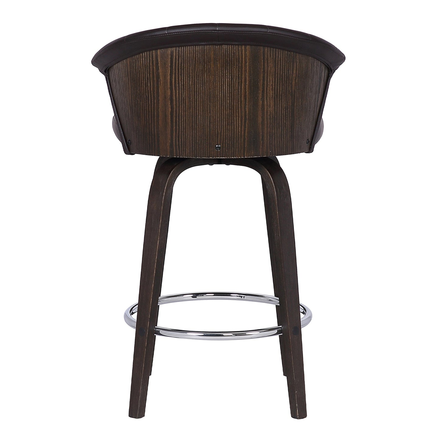 Ashley Wood Back Swivel Faux Leather Bar Stool