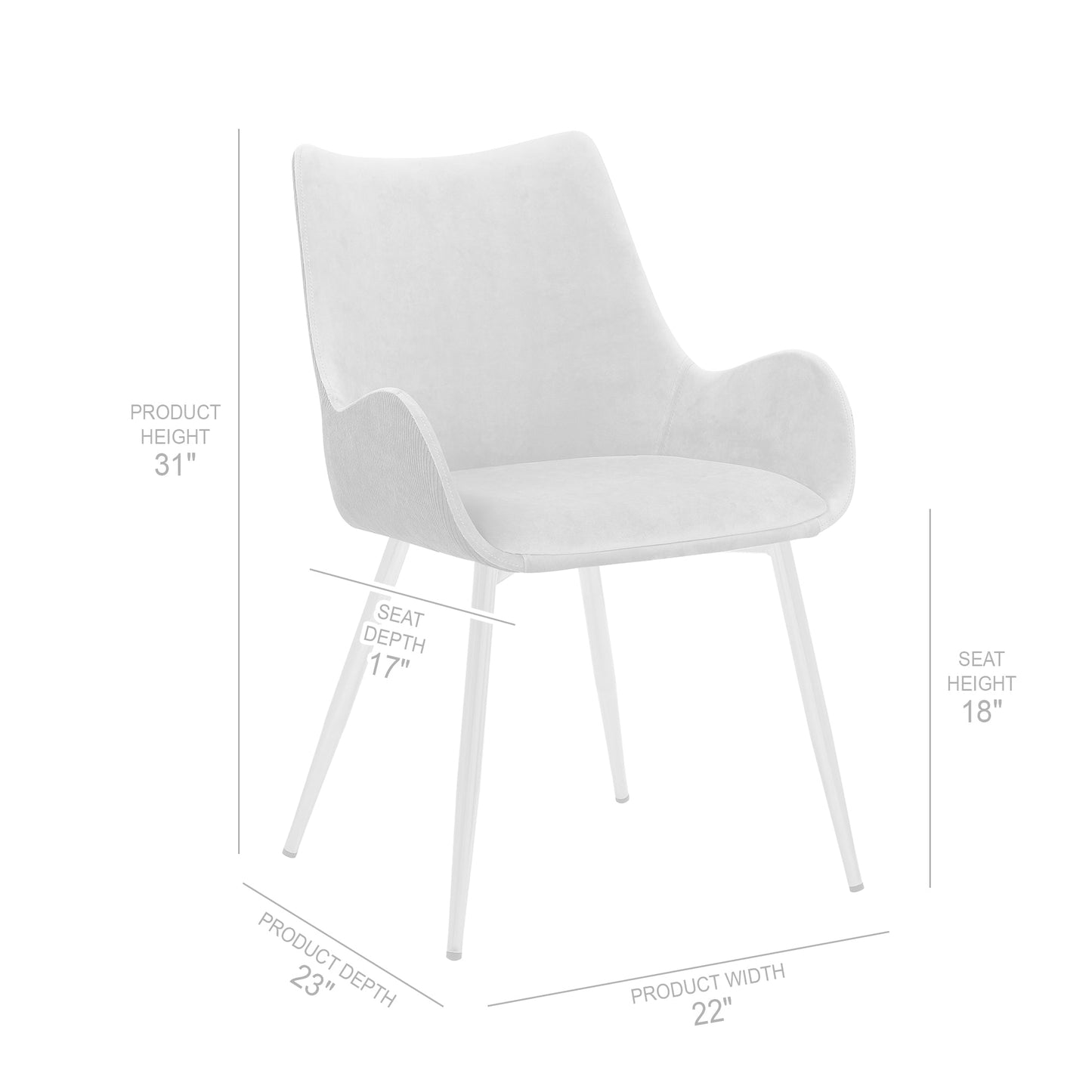 Avery Pink Fabric Dining Room Chair with Gold Legs