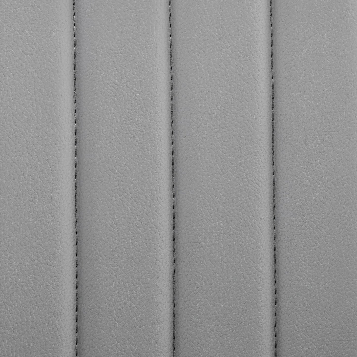 Brock Adjustable Gray Faux Leather and Walnut Wood Bar Stool with Black Base