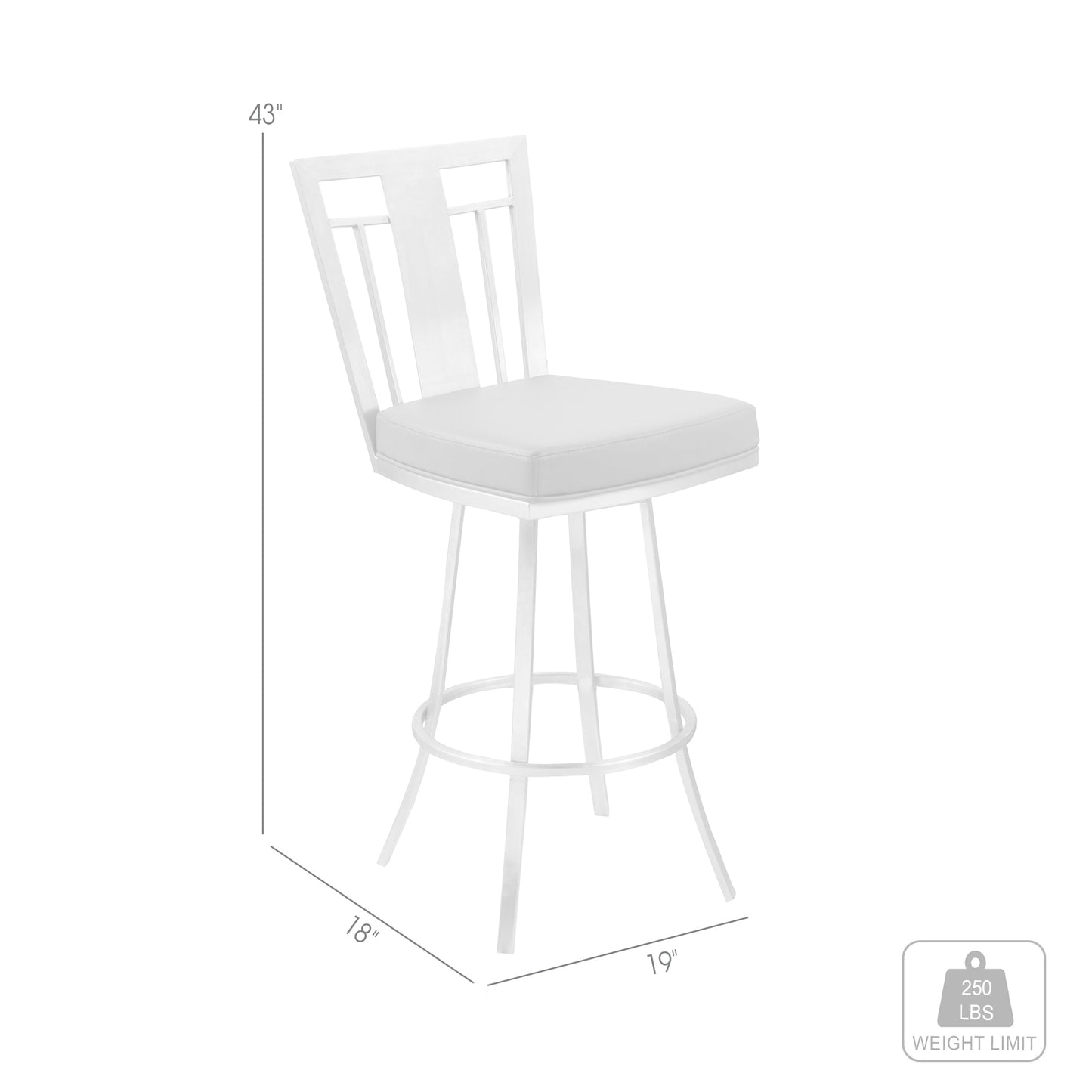 Cleo 26" Modern Swivel Barstool In Gray and Stainless Steel