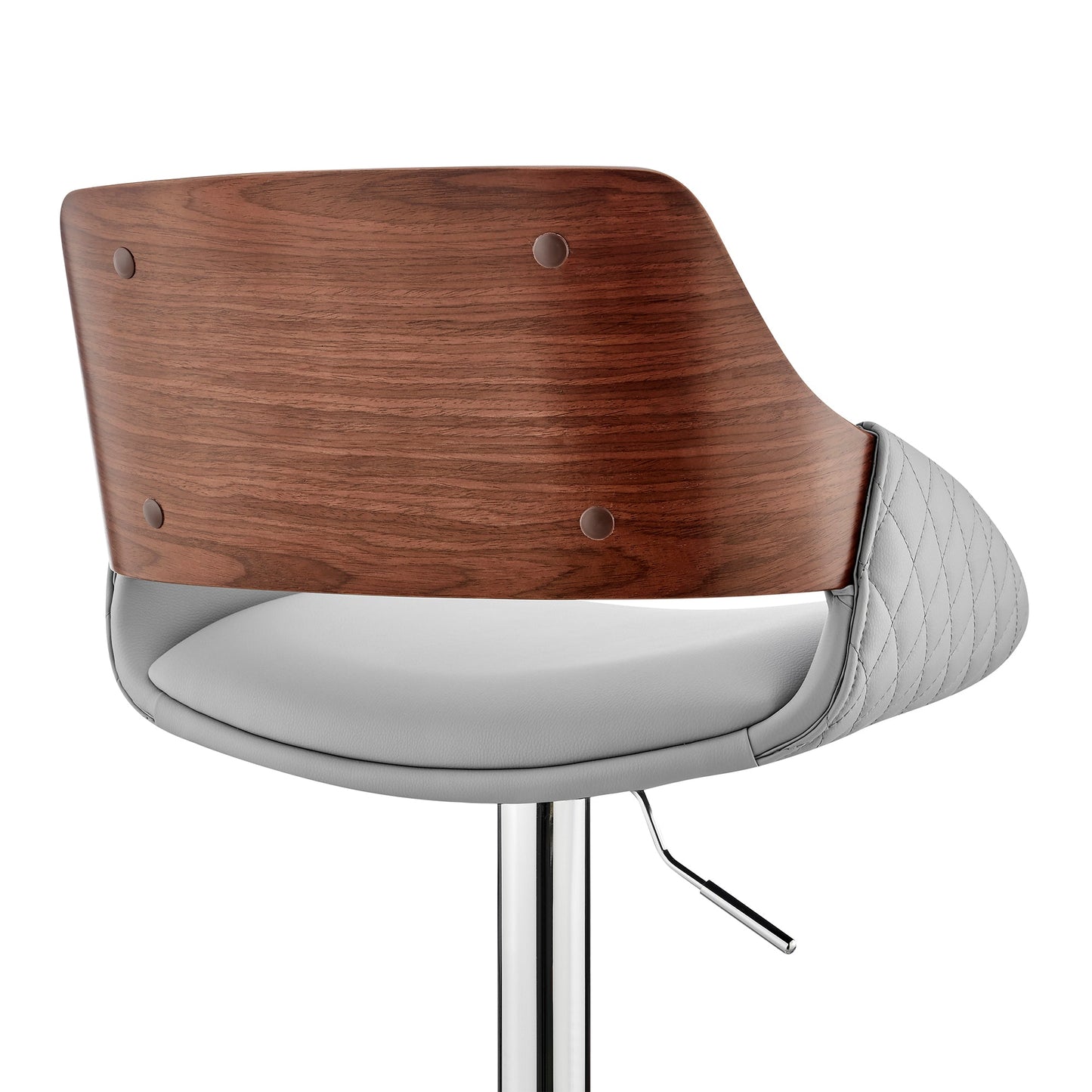 Colby Adjustable Faux Leather and Chrome Finish Bar Stool