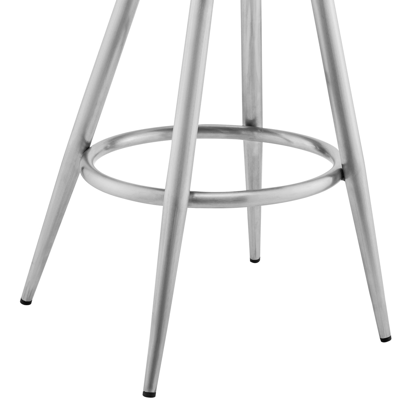Gabriele Gray Faux Leather and Metal Swivel Bar Stool