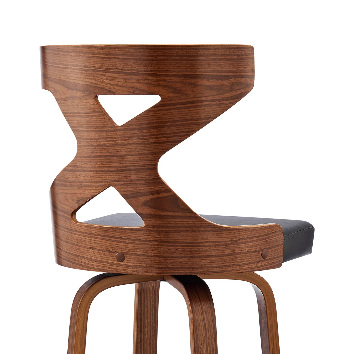 Gayle Swivel Cross Back Faux Leather and Wood Bar Stool