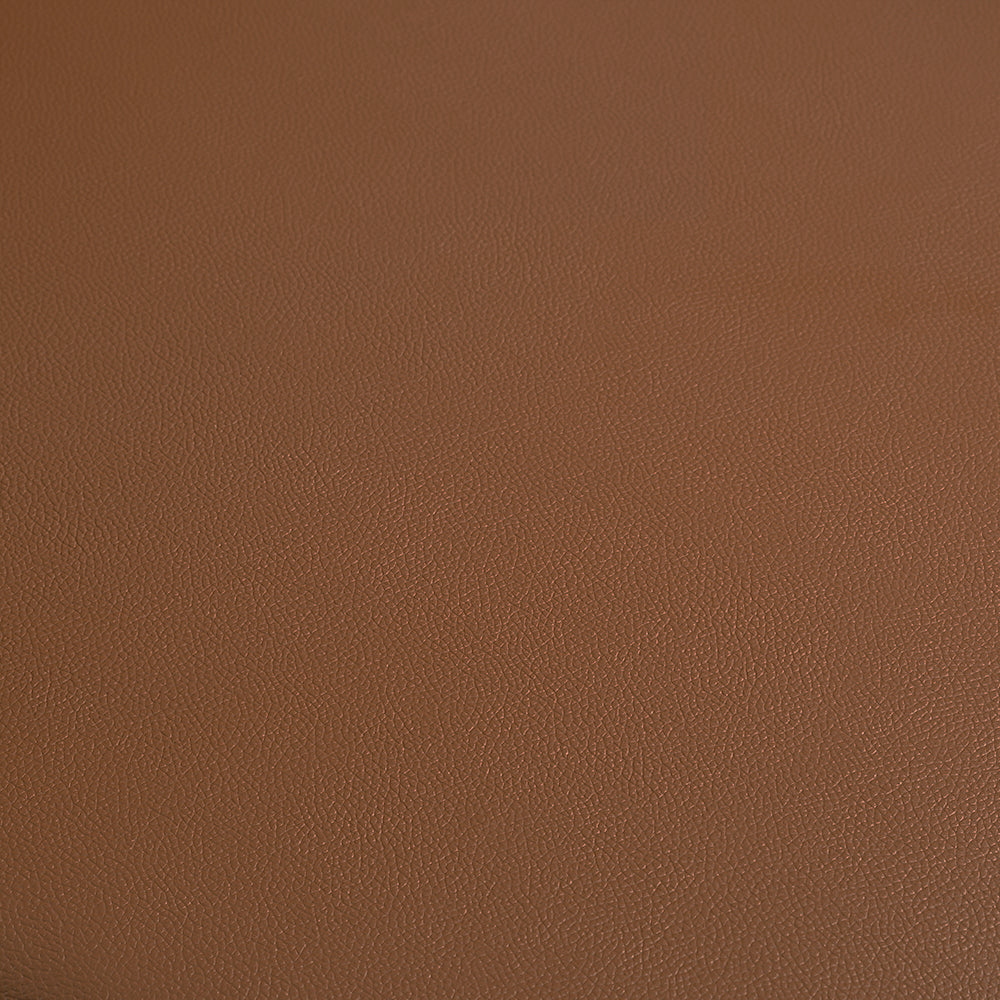 Kash Upholstered Dining Chair in Brown Faux Leather with Black Metal Legs - Set of 2