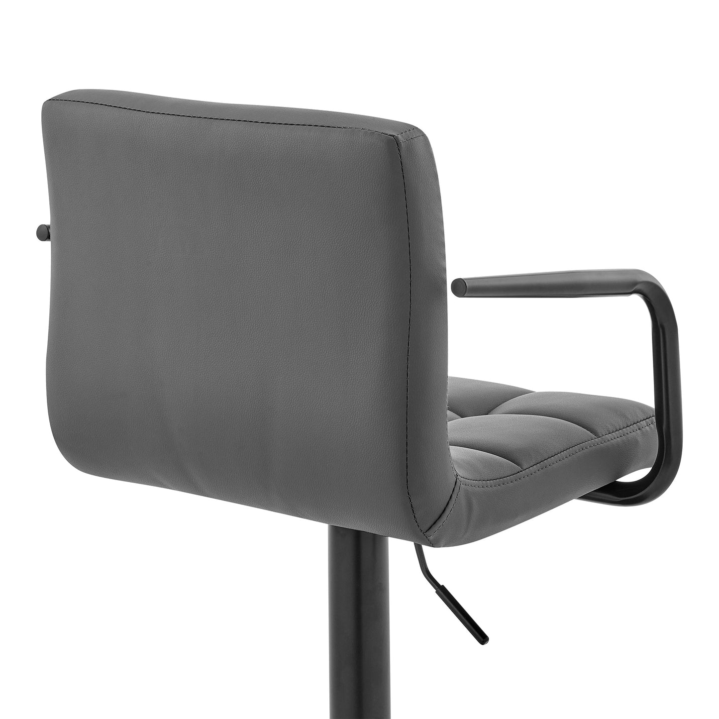 Laurant Adjustable Height Gray Faux Leather Swivel Bar Stool